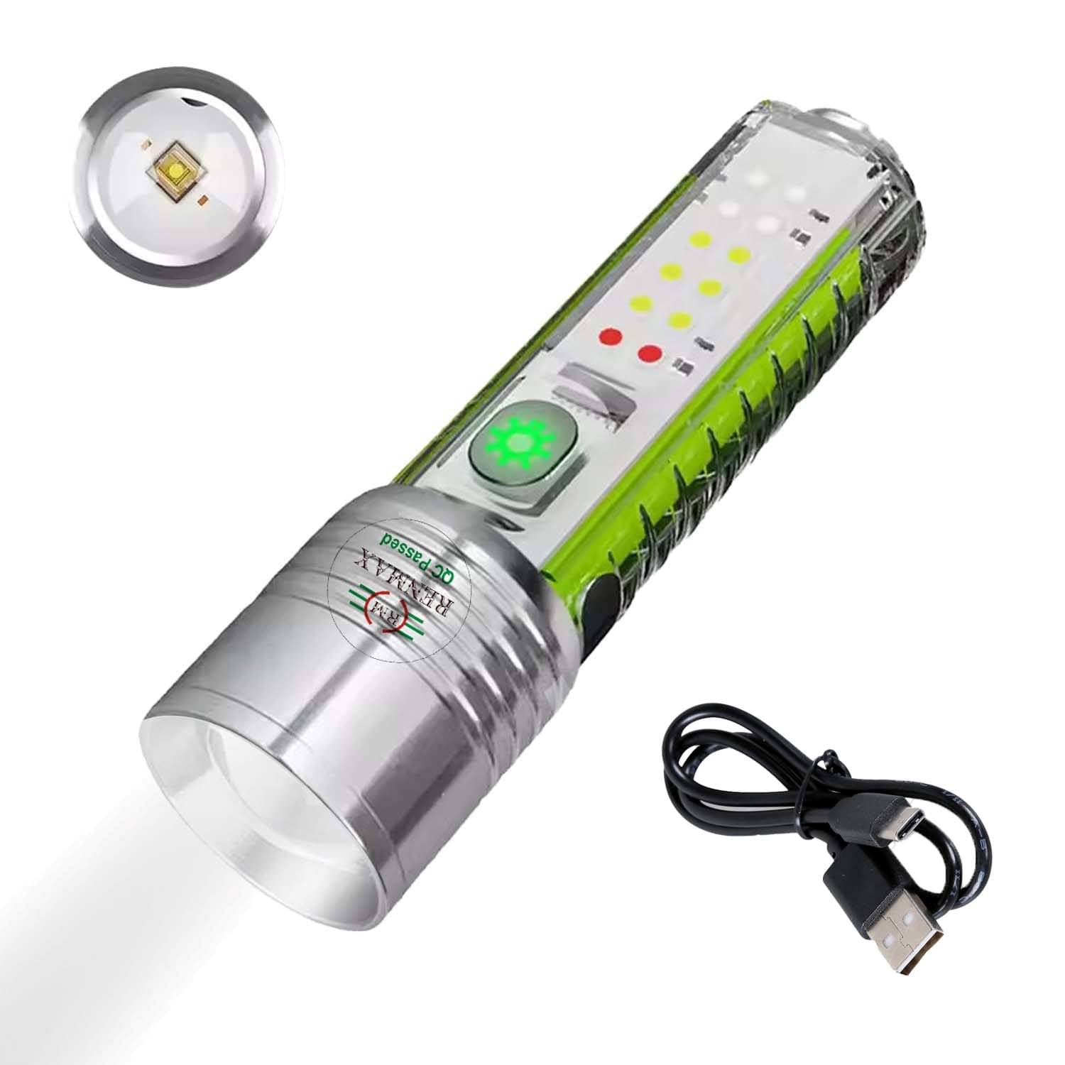 RENMAX - 50W Rechargeable Flashlight Torch ( Pack of 1 ) RENMAX - 50W Rechargeable Flashlight Torch ( Pack of 1 )