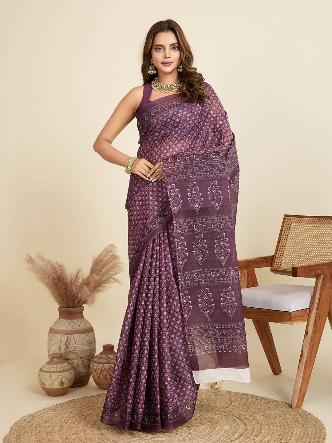     			SHANVIKA Cotton Printed Saree Without Blouse Piece ( Pink )