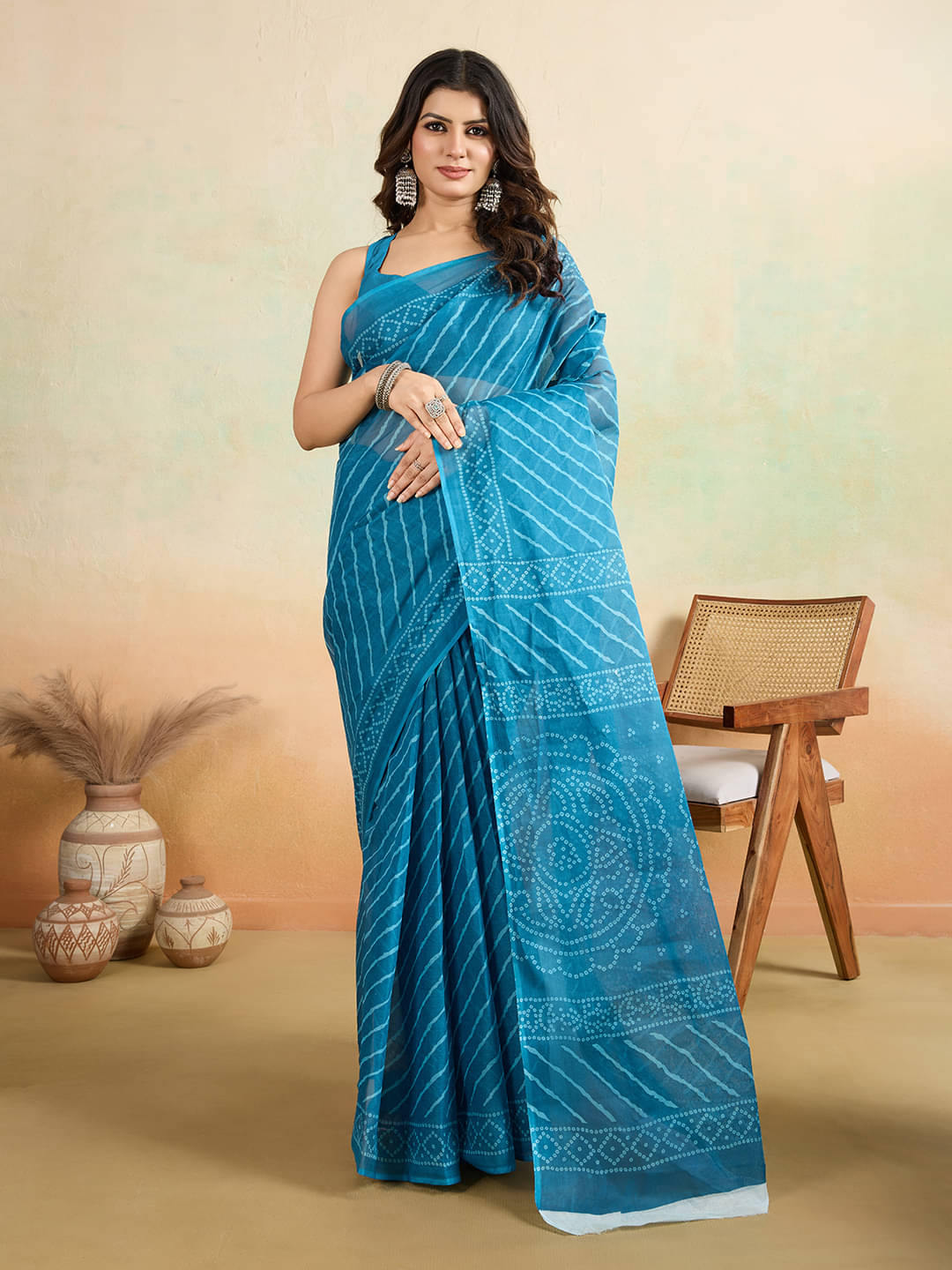 SHANVIKA Cotton Printed Saree Without Blouse Piece ( Teal ) SHANVIKA Cotton Printed Saree Without Blouse Piece ( Teal )