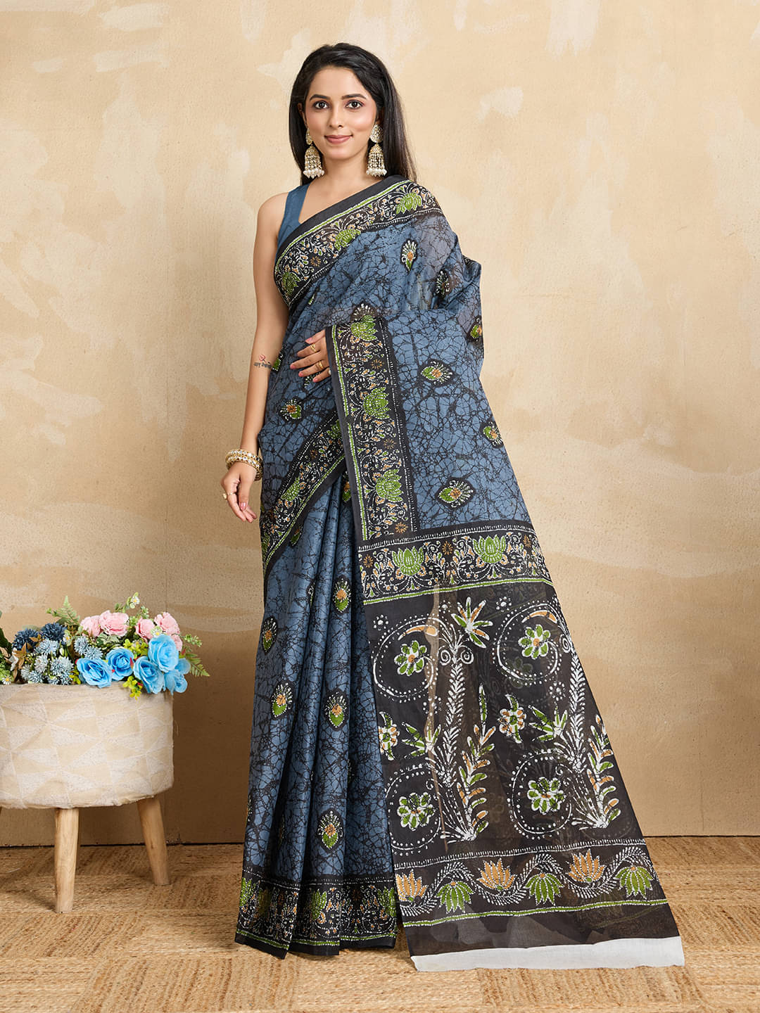     			SHANVIKA Cotton Printed Saree Without Blouse Piece ( Grey )