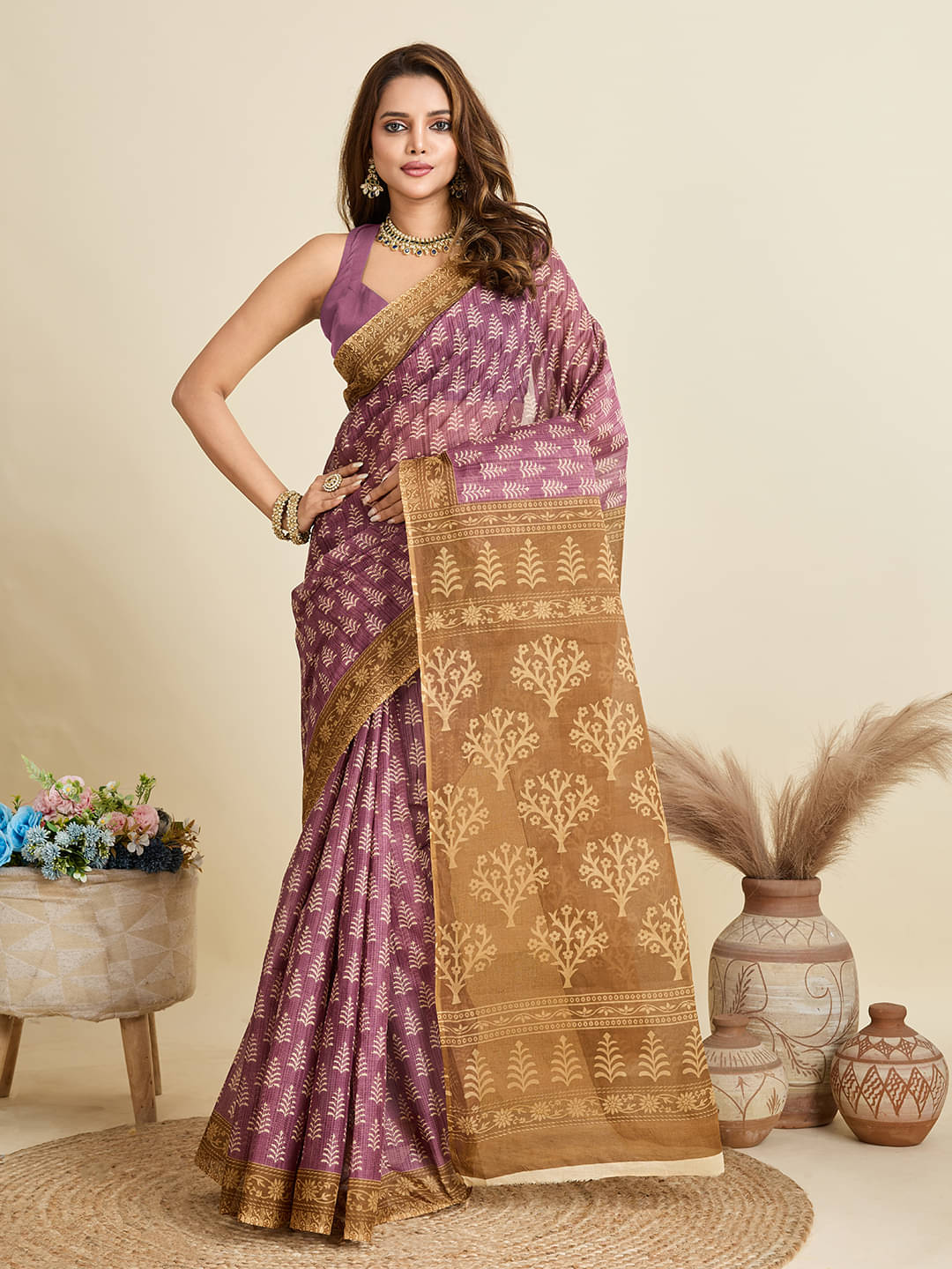     			SHANVIKA Cotton Printed Saree Without Blouse Piece ( Pink )