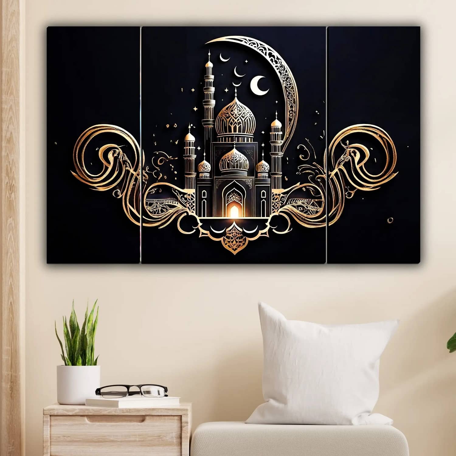 SNDArt Set Of 3 Islamic Religious Wall Paintings For Home Décor Gift Items 12 x 18 inch
