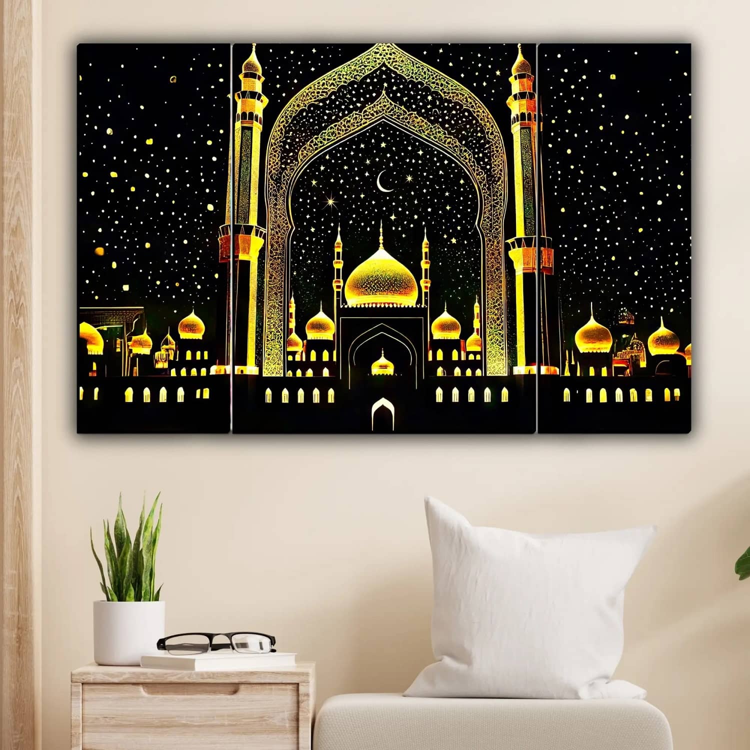 SNDArt Set Of 3 Islamic Religious Wall Paintings For Home Décor Gift Items 12 x 18 inch