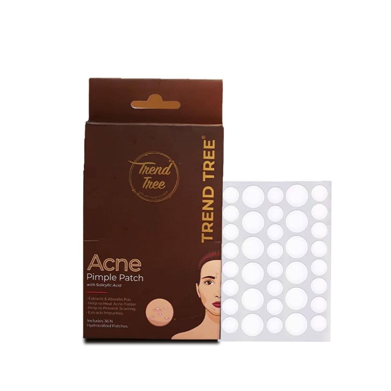    			TRENDTREE  Acne Pimple Patches for Face Wet Wipes ( 36 Pcs )