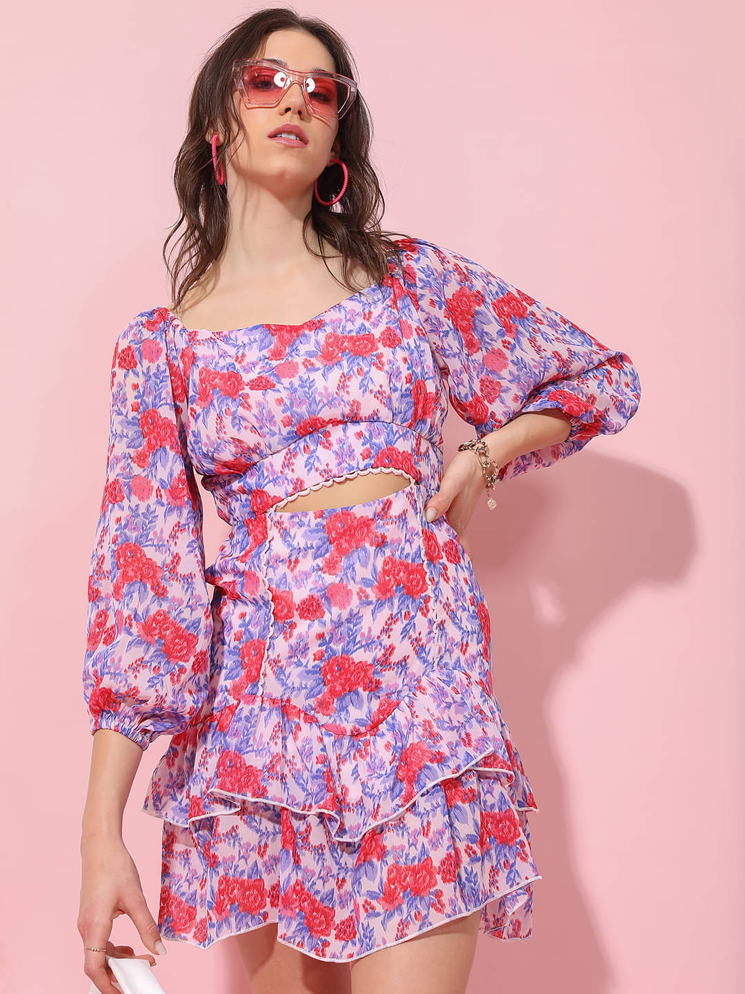     			Tokyo Talkies Women Polyester Printed A-line Dress ( Red )