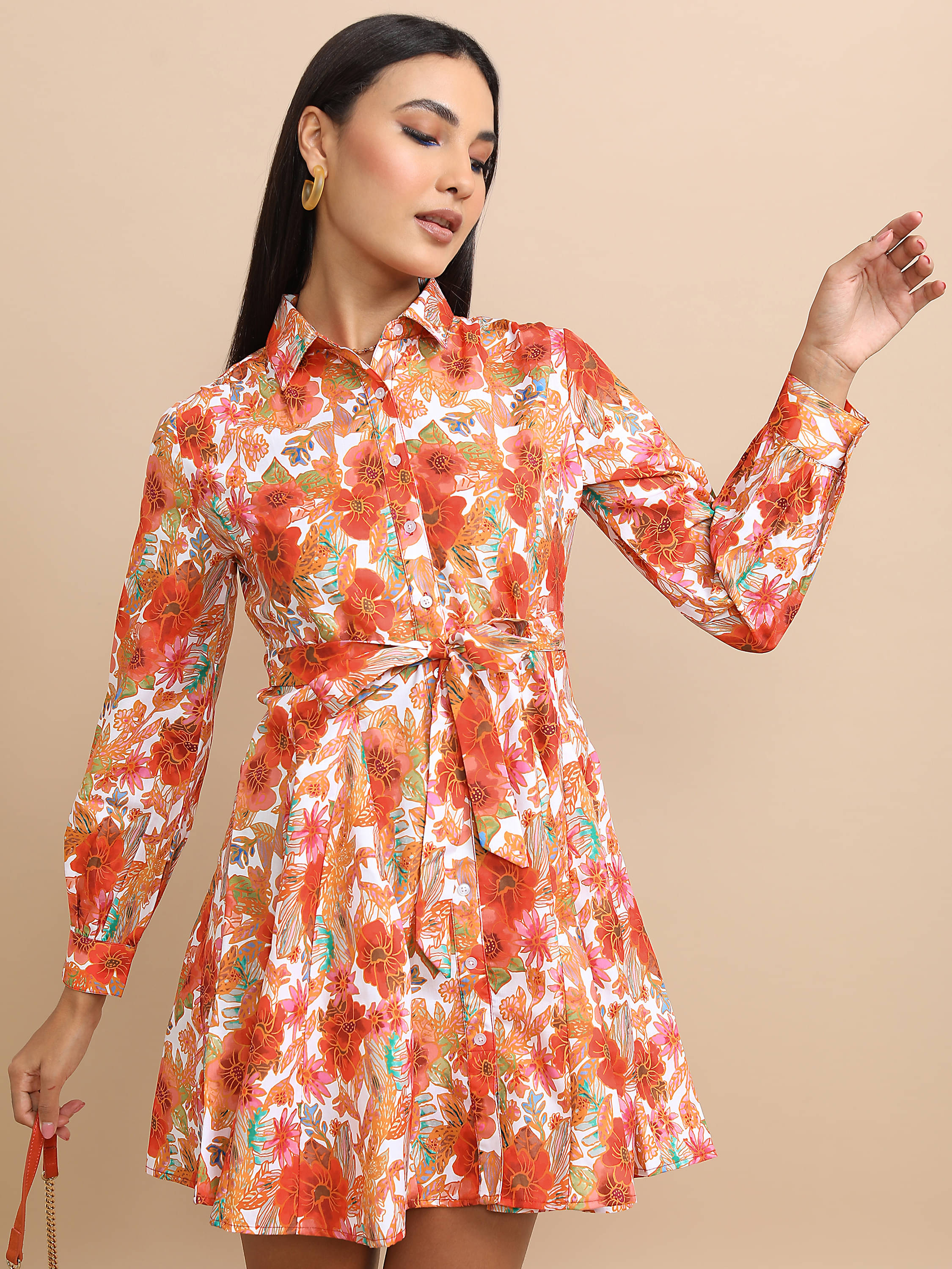     			Tokyo Talkies Women Polyester Printed Fit & Flare Dress ( Multi Color )
