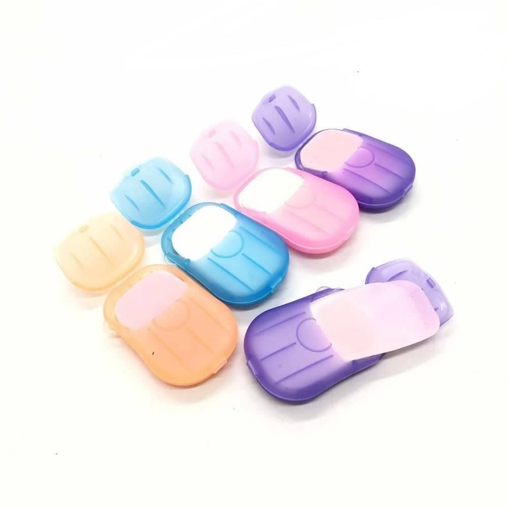     			WHIMSICAL WONDERS 5 Packs Portable Disposable Travel Hiking Washing Hand Bath Toiletry Paper Soap Sheets(Random Color)