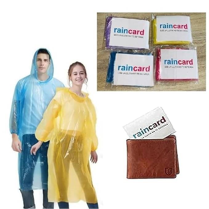 WHIMSICAL WONDERS 4 Pc Unisex Disposable Rain Card for Emergency Use | Easy to Carry & Use and Reusable WHIMSICAL WONDERS 4 Pc Unisex Disposable Rain Card for Emergency Use | Easy to Carry & Use and Reusable