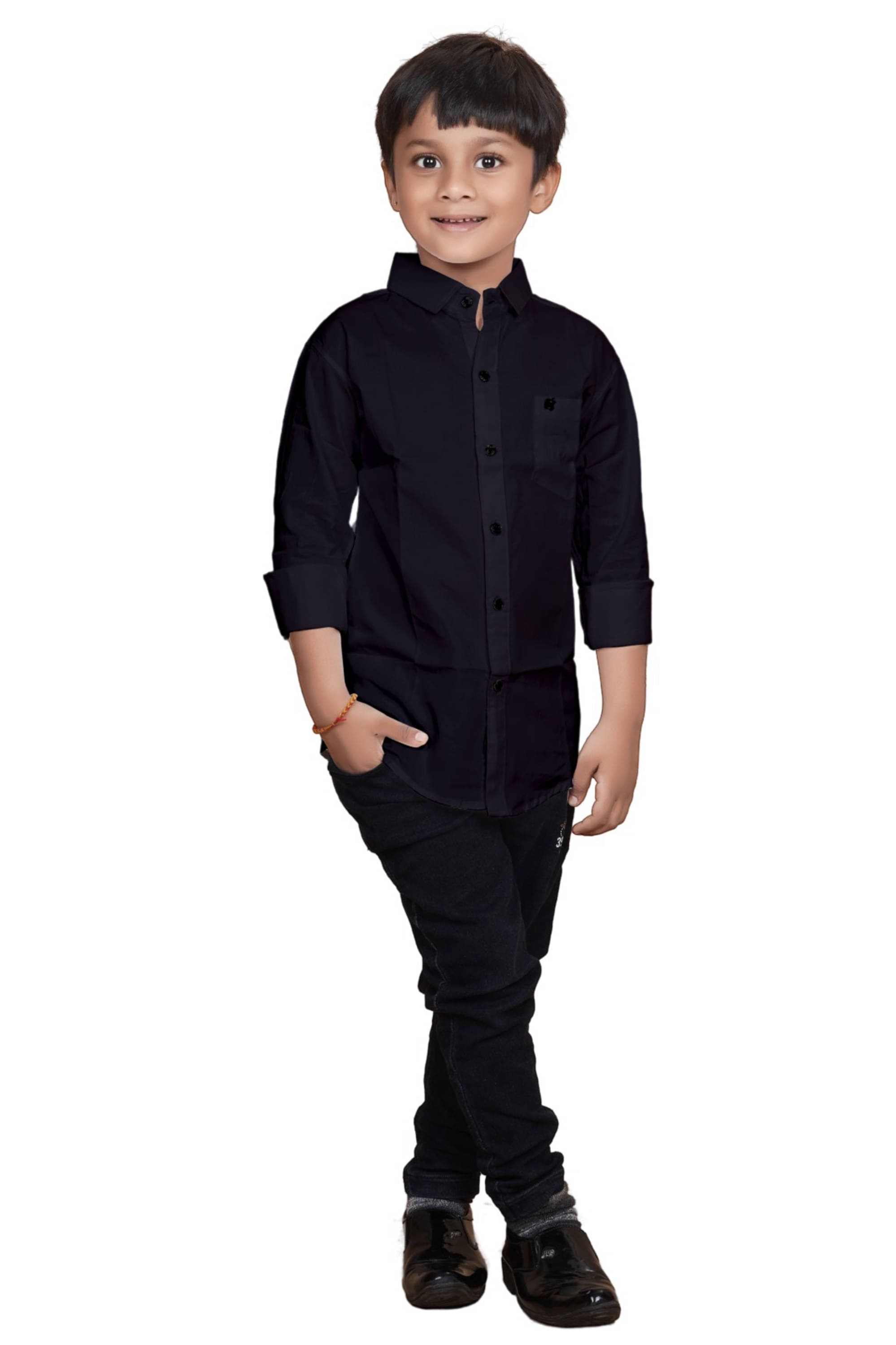 ZAKAR Pack of 1 Boys Cotton Blend Full Sleeves Shirt ( Black ) ZAKAR Pack of 1 Boys Cotton Blend Full Sleeves Shirt ( Black )