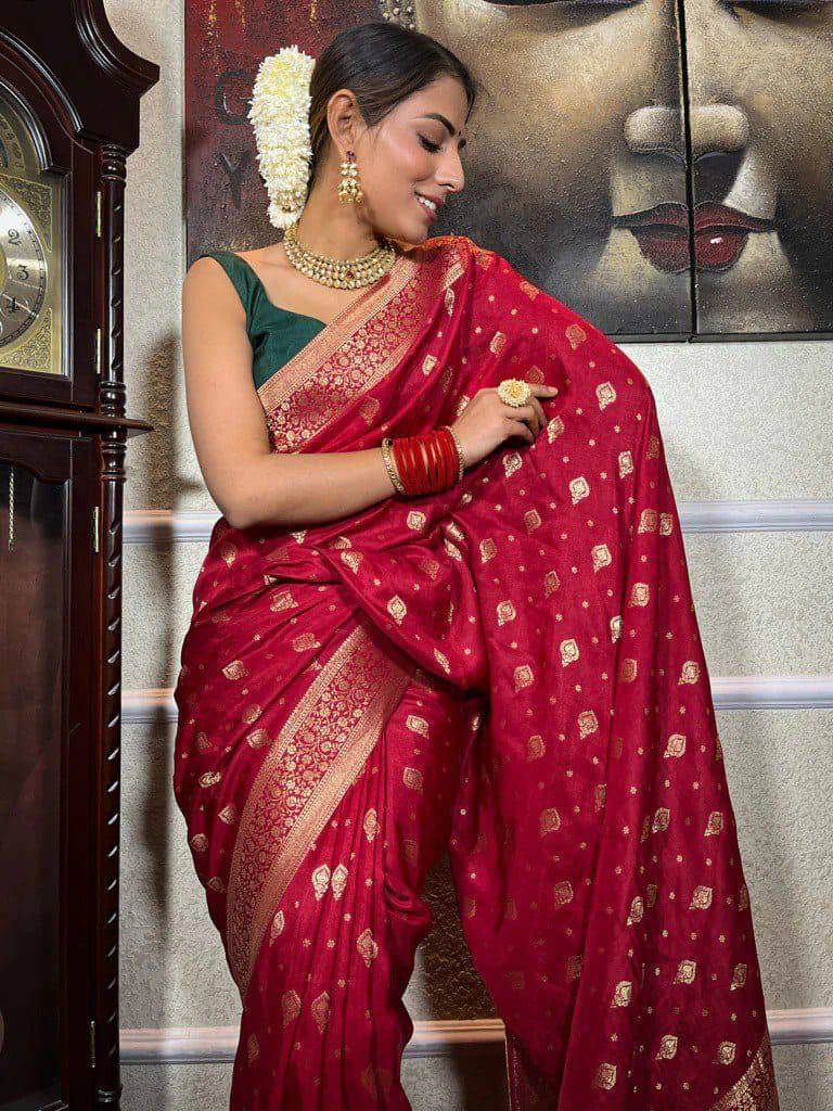 fab woven Art Silk Woven Kanjeevaram Sarees With Unstitched Blouse Piece ( Red ) fab woven Art Silk Woven Kanjeevaram Sarees With Unstitched Blouse Piece ( Red )