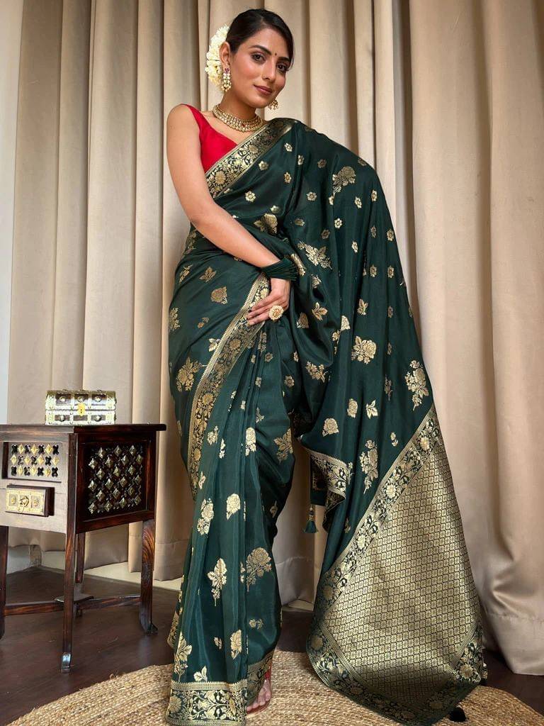     			fab woven Art Silk Woven Kanjeevaram Sarees With Unstitched Blouse Piece ( Teal )