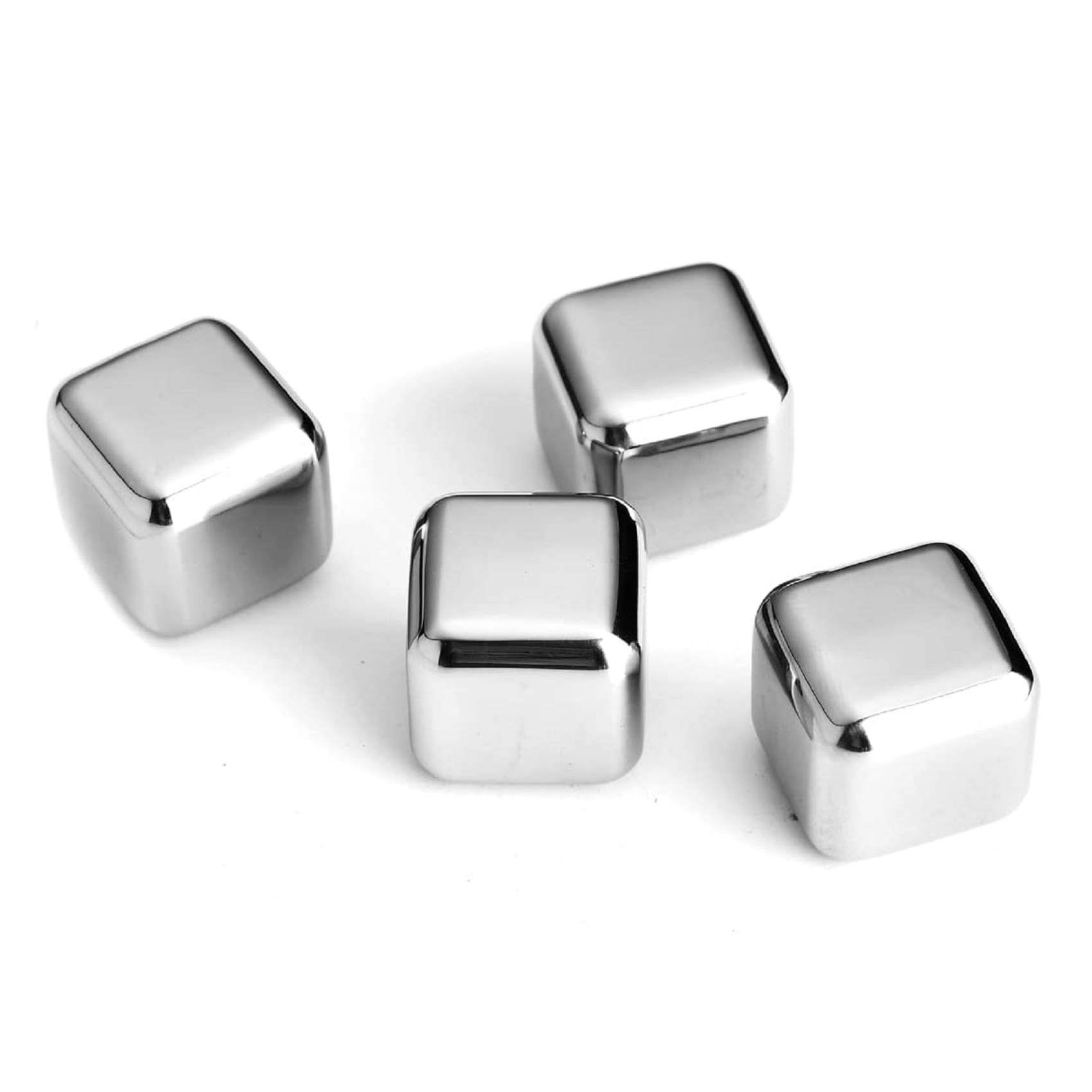    			forral 4 Pcs Silver Stainless Steel Reusable Ice Cubes, Metal Ice Cubes