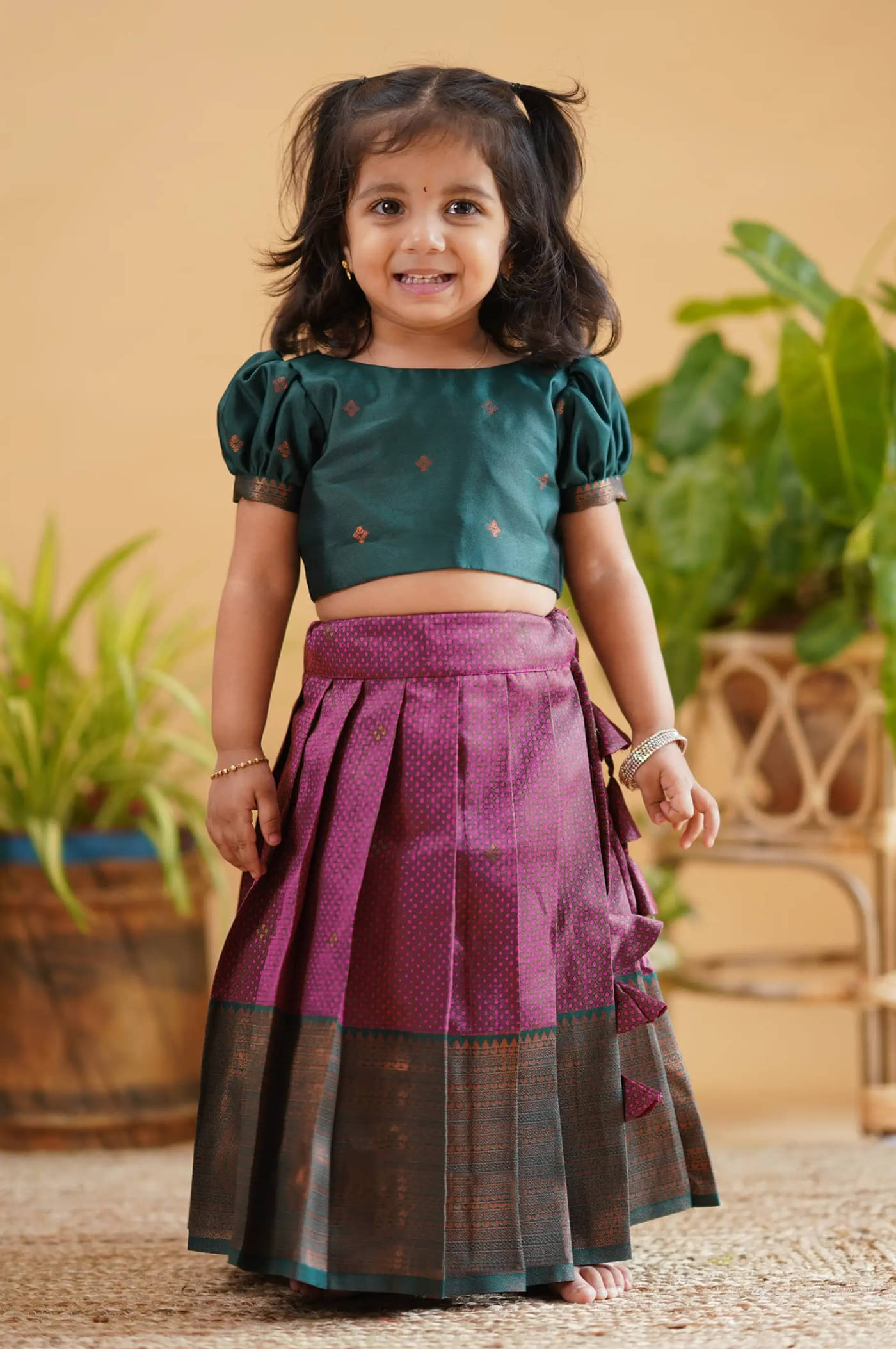     			kedar fab Jacquard Lehenga Choli Set For Girls ( Pack of 1 , Purple )