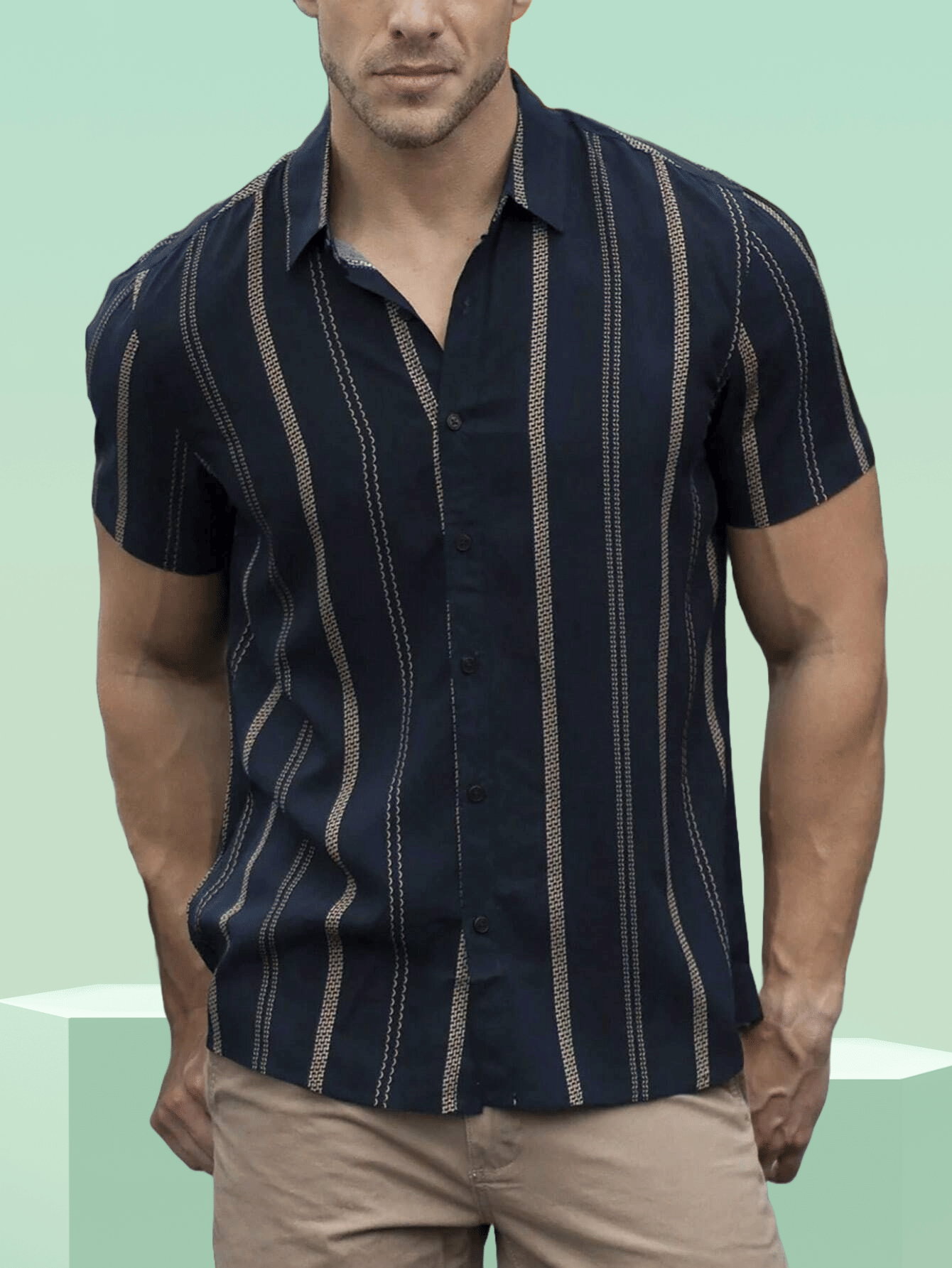 AAPSKA Rayon Flex Regular Fit Printed Half Sleeves Men's Casual Shirt - Blue ( Pack of 1 )