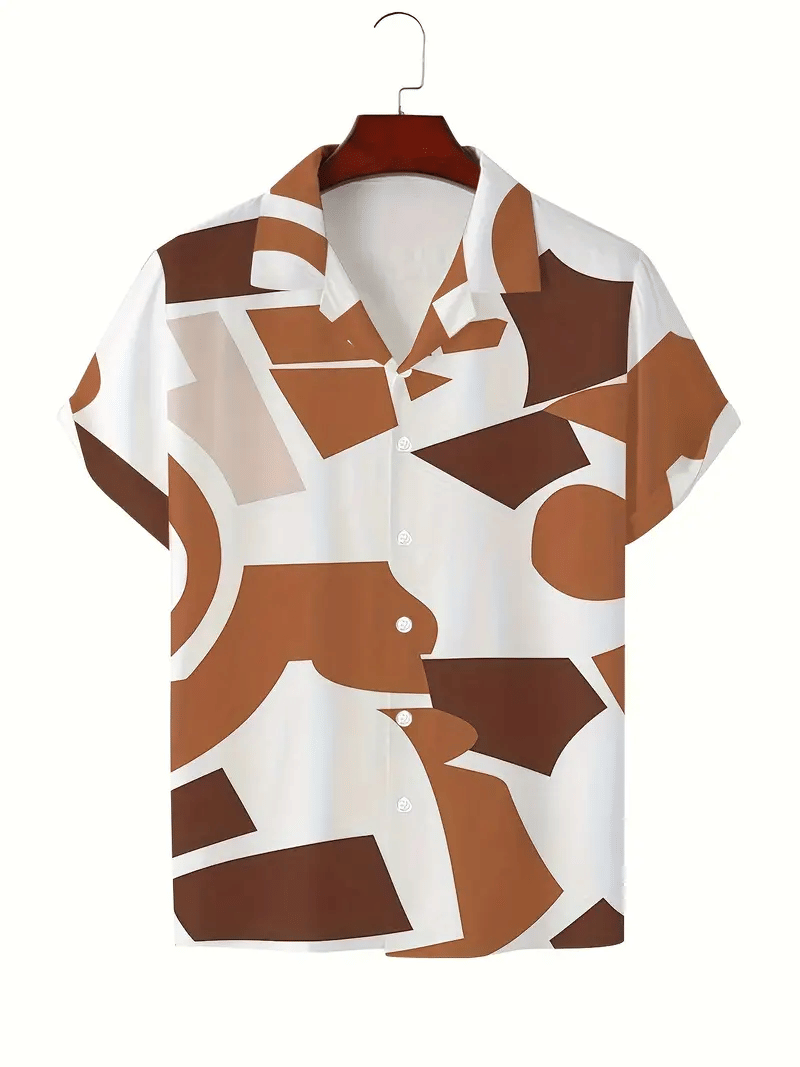 AAPSKA Rayon Flex Regular Fit Printed Half Sleeves Men's Casual Shirt - Coffee ( Pack of 1 )