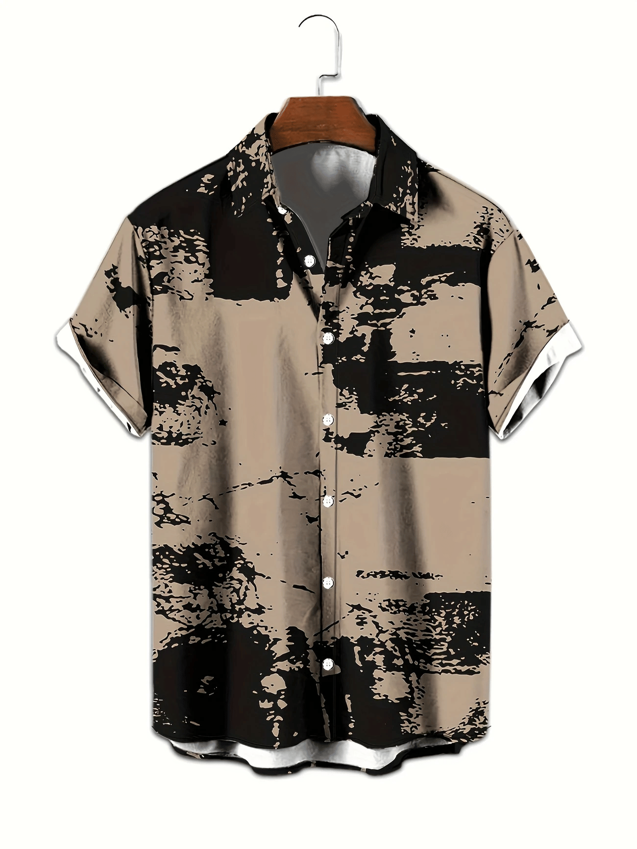 AAPSKA Rayon Flex Regular Fit Printed Half Sleeves Men's Casual Shirt - Khaki ( Pack of 1 )