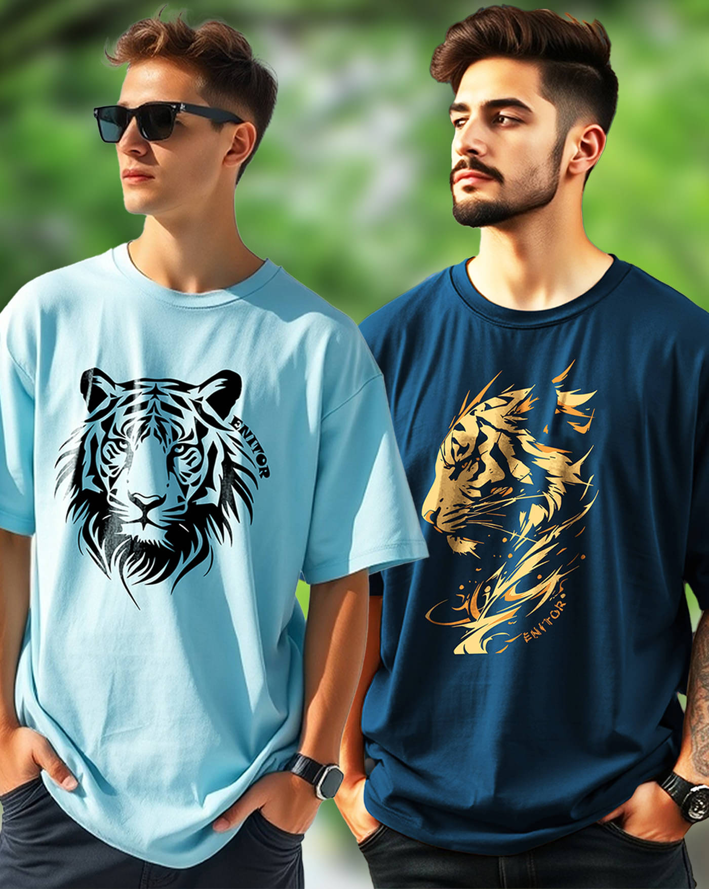     			AOOSH Men Cotton Blend Oversized Fit Printed T-Shirt ( Sky Blue )