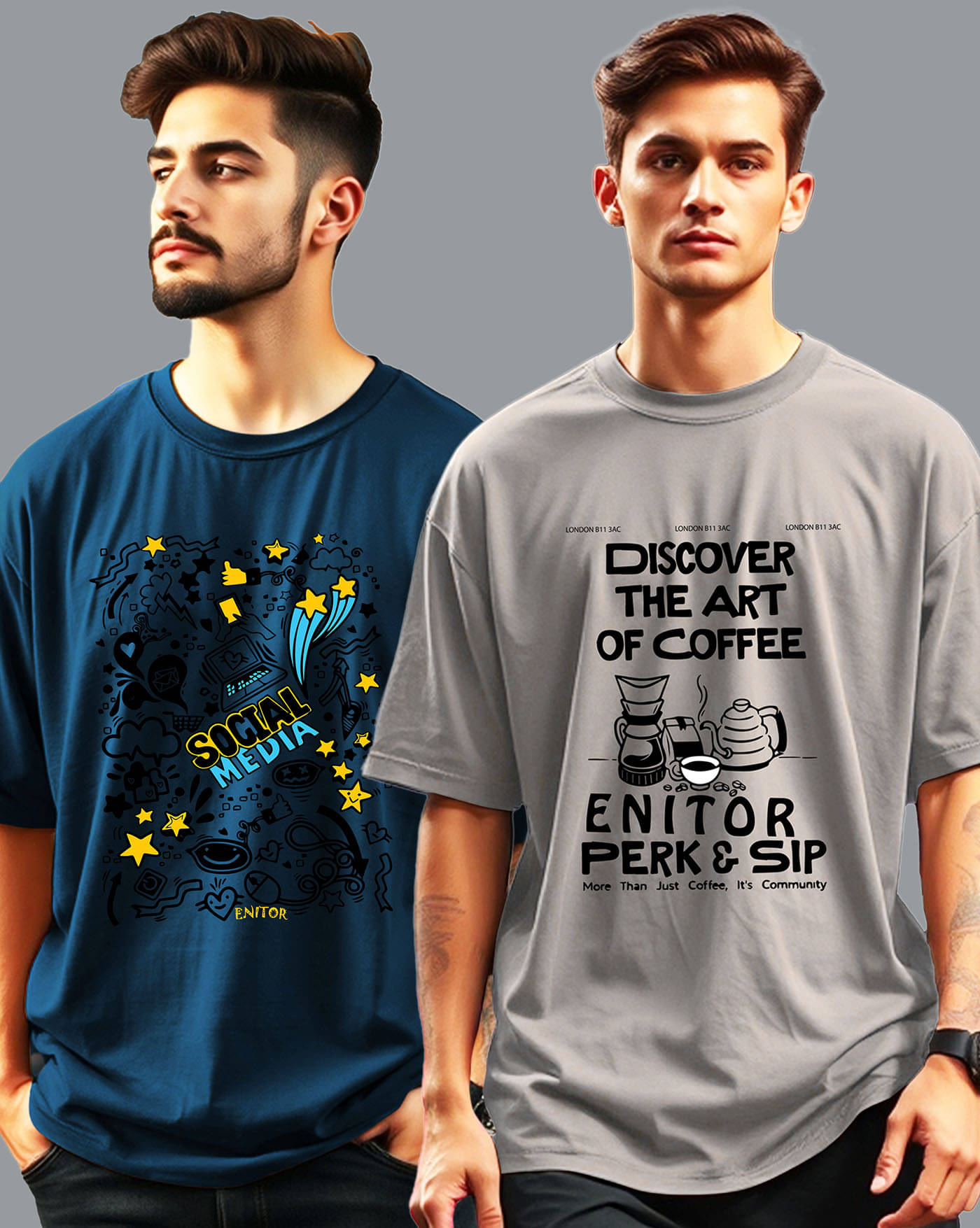 AOOSH Men Cotton Blend Oversized Fit Printed T-Shirt ( Teal Blue ) AOOSH Men Cotton Blend Oversized Fit Printed T-Shirt ( Teal Blue )