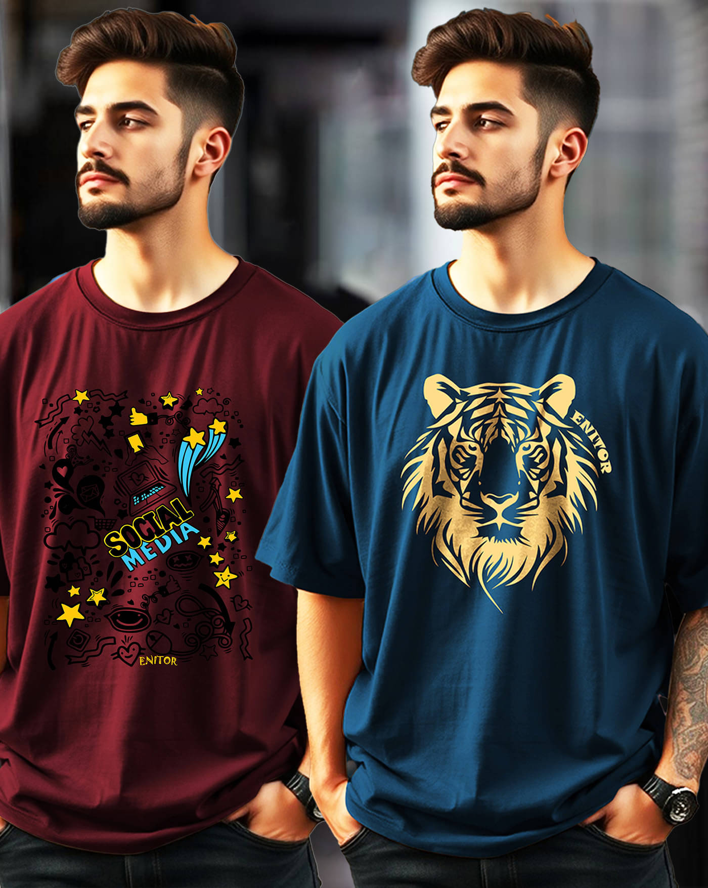 AOOSH Men Cotton Blend Oversized Fit Printed T-Shirt ( Maroon ) AOOSH Men Cotton Blend Oversized Fit Printed T-Shirt ( Maroon )