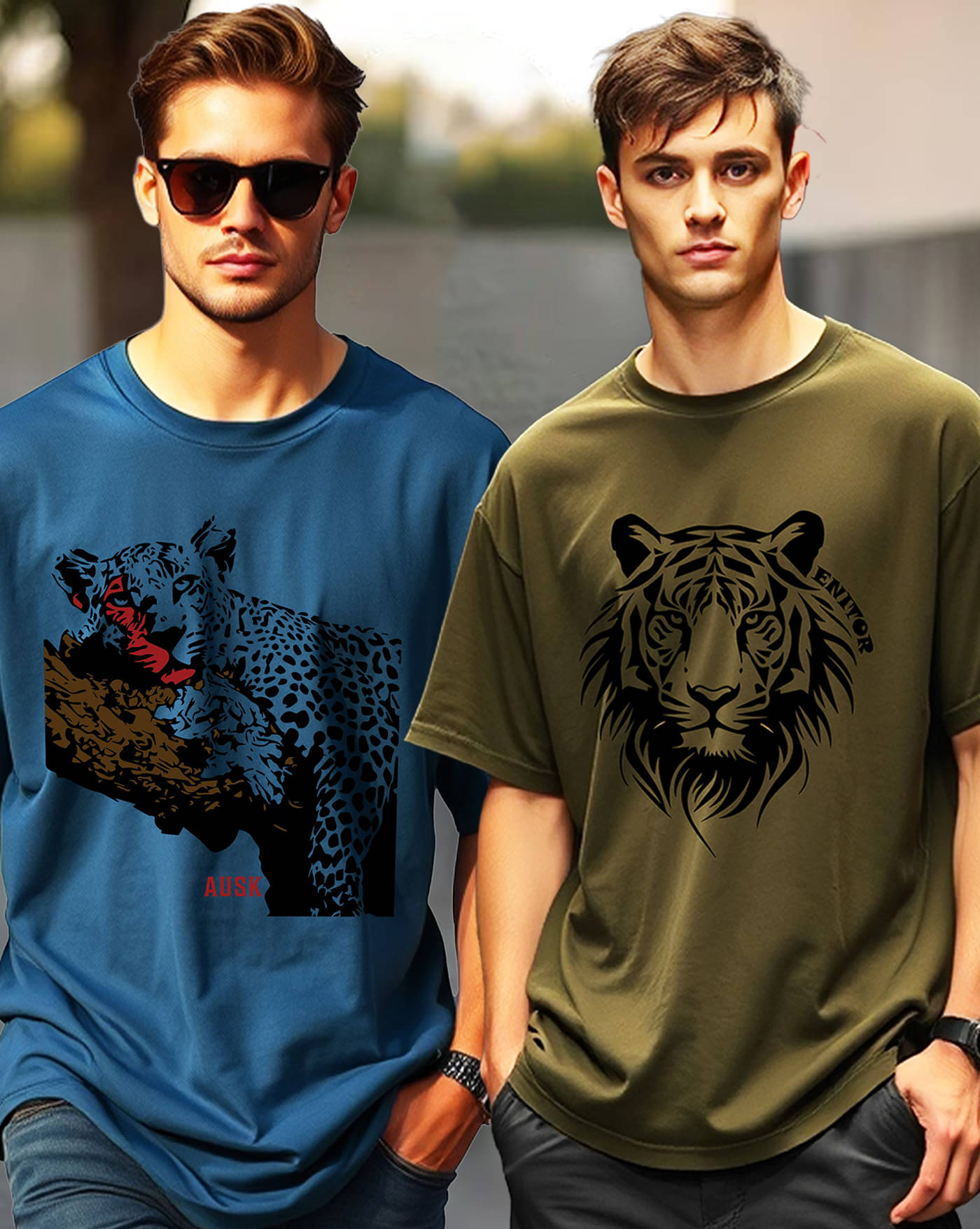 AOOSH Men Cotton Blend Oversized Fit Printed T-Shirt ( Green ) AOOSH Men Cotton Blend Oversized Fit Printed T-Shirt ( Green )