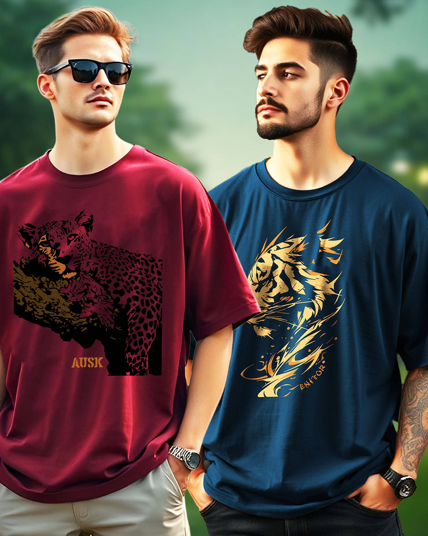 AOOSH Men Cotton Blend Oversized Fit Printed T-Shirt ( Teal Blue ) AOOSH Men Cotton Blend Oversized Fit Printed T-Shirt ( Teal Blue )
