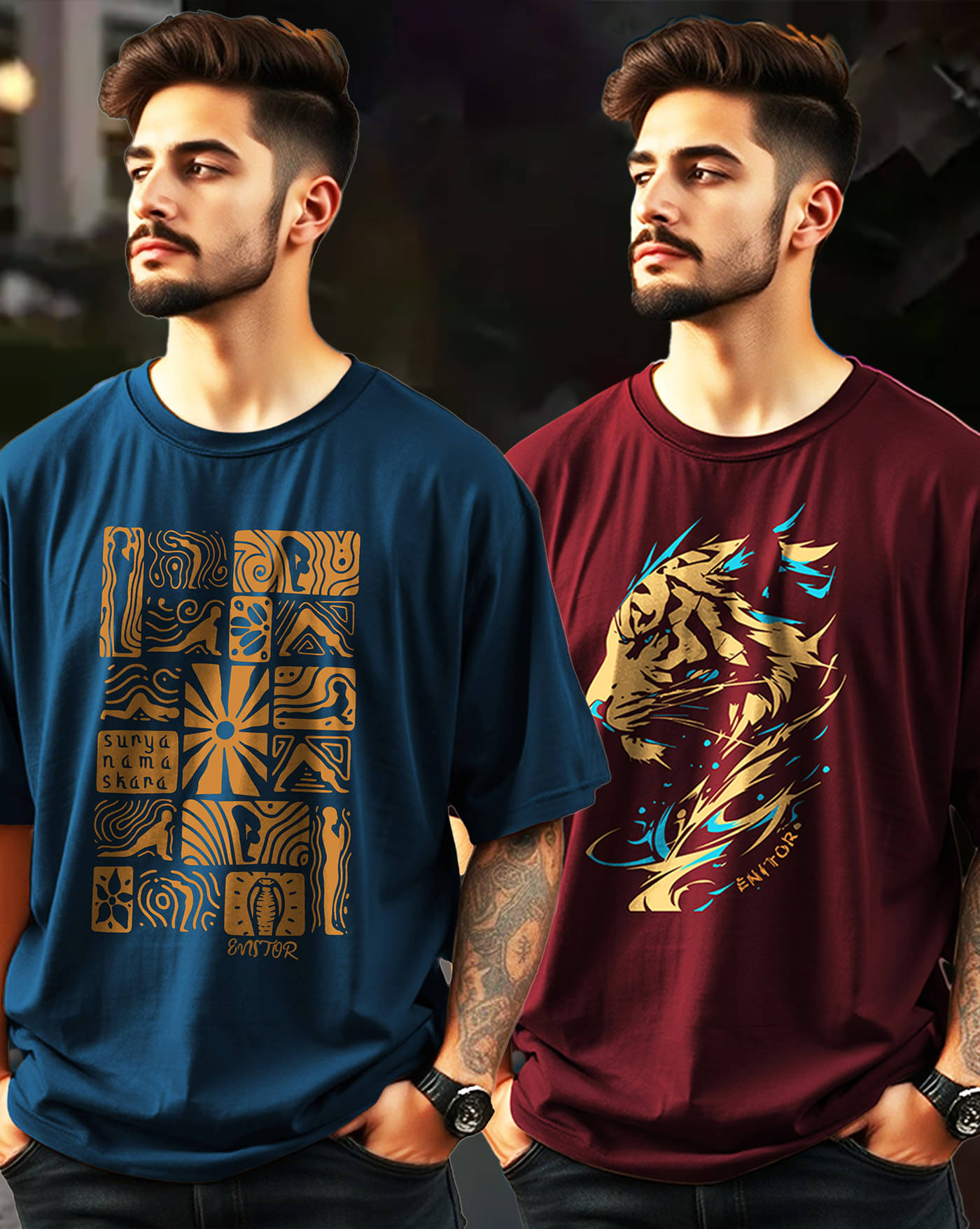 AOOSH Men Cotton Blend Oversized Fit Printed T-Shirt ( Teal Blue ) AOOSH Men Cotton Blend Oversized Fit Printed T-Shirt ( Teal Blue )