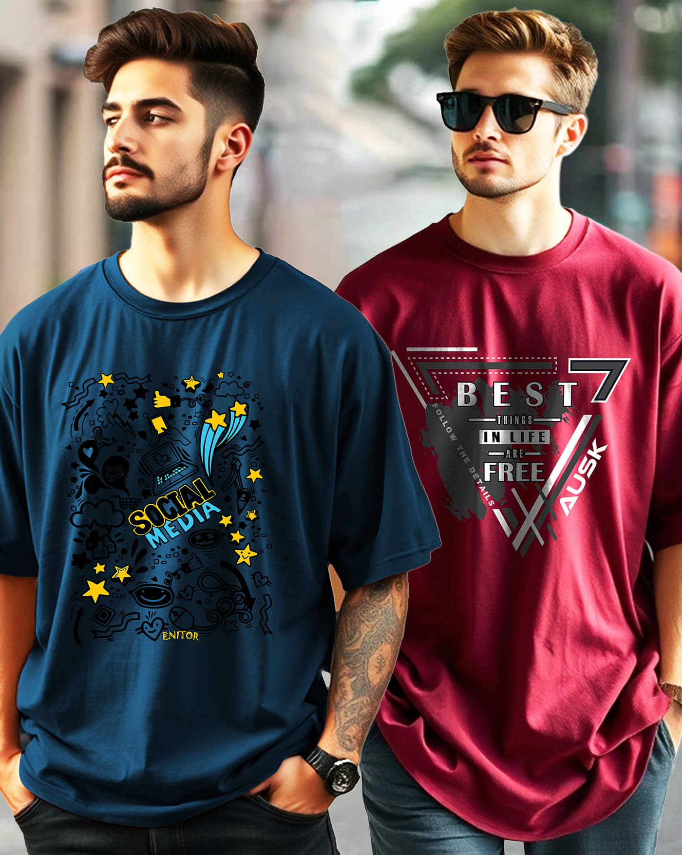 AOOSH Men Cotton Blend Oversized Fit Printed T-Shirt ( Maroon ) AOOSH Men Cotton Blend Oversized Fit Printed T-Shirt ( Maroon )