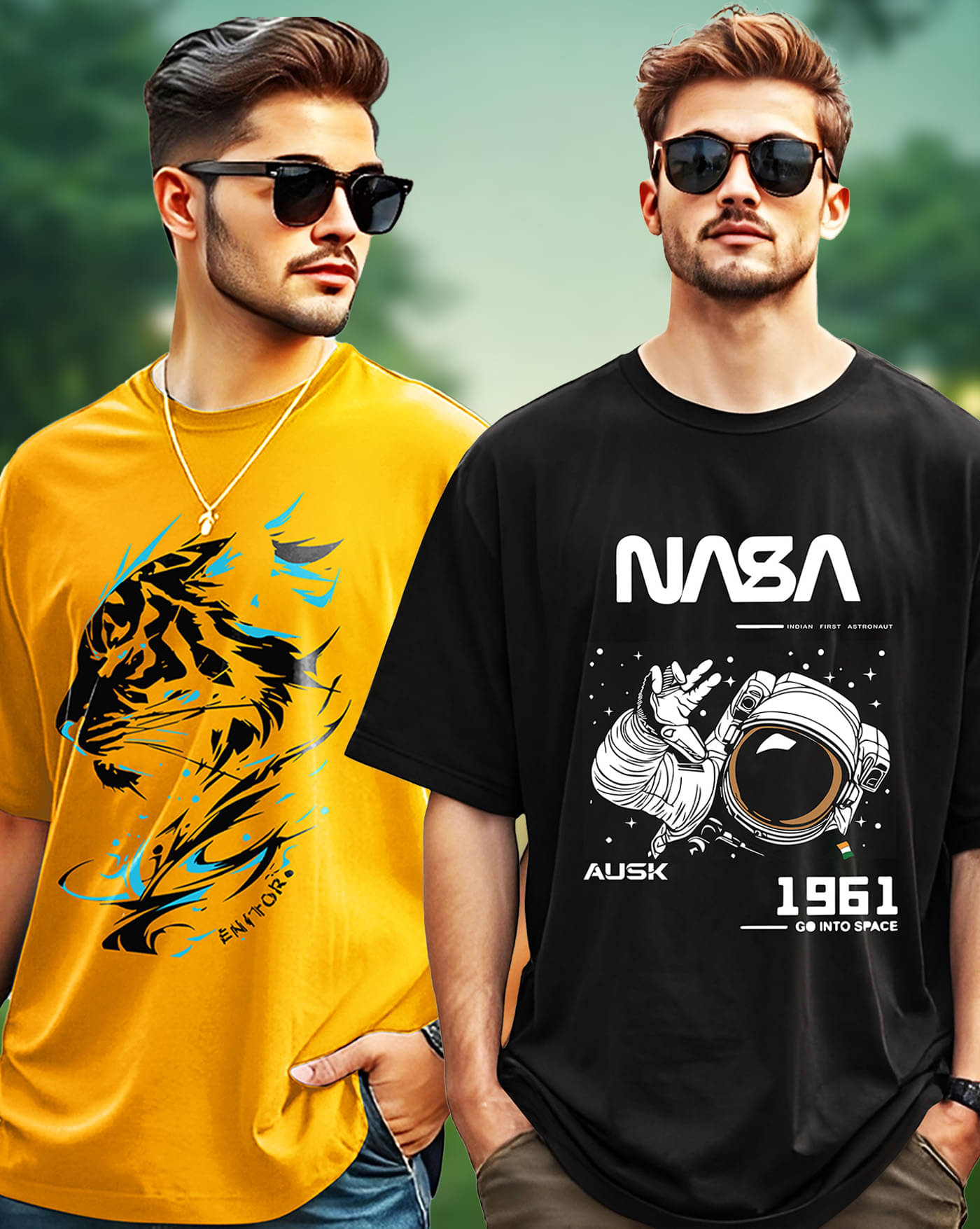 AOOSH Men Cotton Blend Oversized Fit Printed T-Shirt ( Yellow ) AOOSH Men Cotton Blend Oversized Fit Printed T-Shirt ( Yellow )