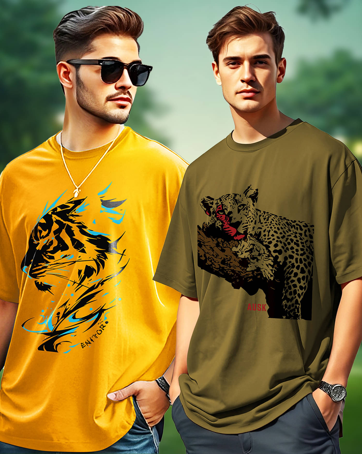 AOOSH Men Cotton Blend Oversized Fit Printed T-Shirt ( Yellow ) AOOSH Men Cotton Blend Oversized Fit Printed T-Shirt ( Yellow )