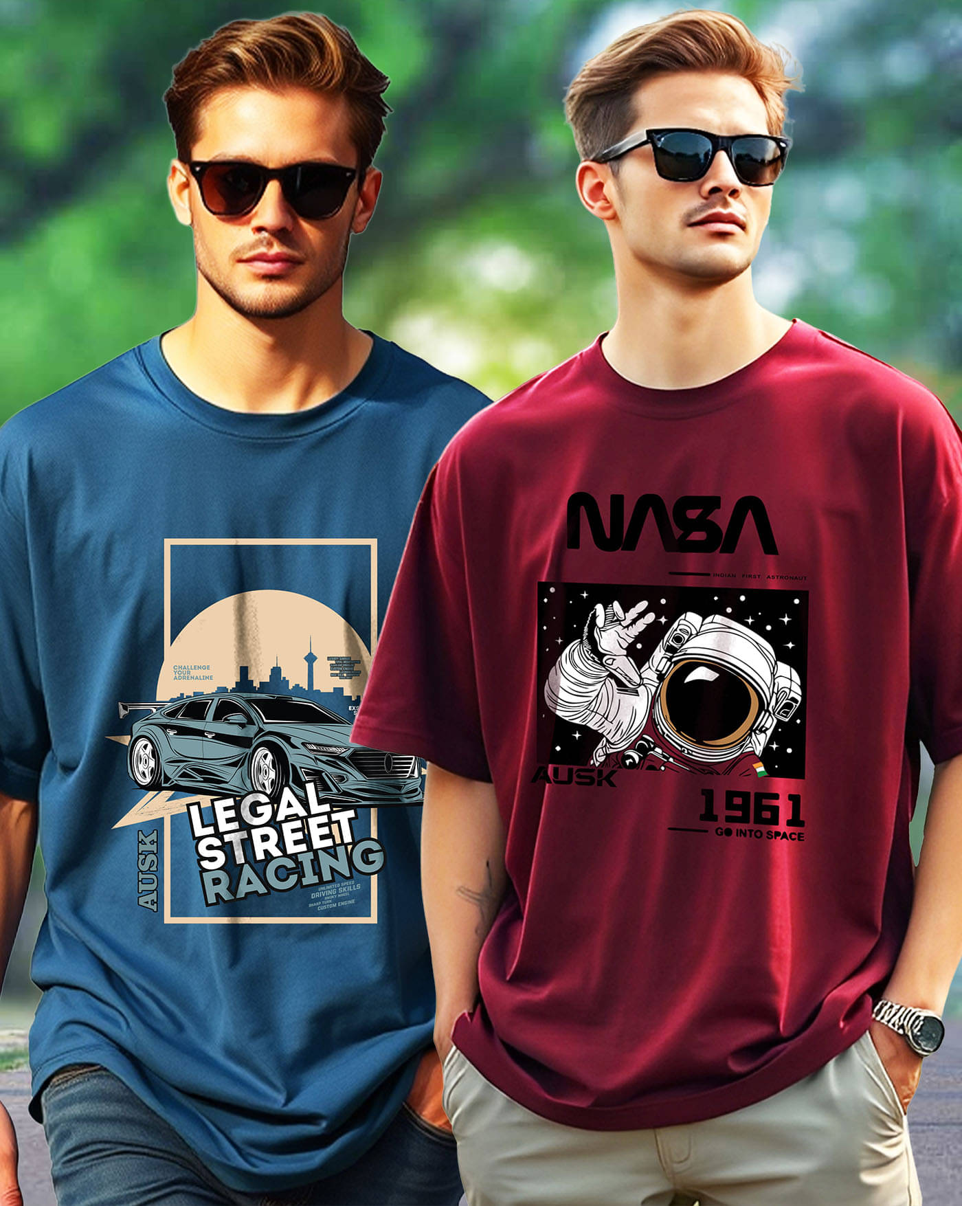 AOOSH Men Cotton Blend Oversized Fit Printed T-Shirt ( Teal Blue ) AOOSH Men Cotton Blend Oversized Fit Printed T-Shirt ( Teal Blue )