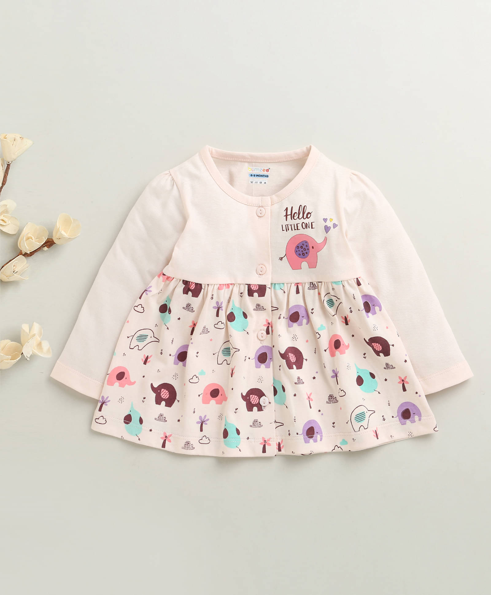     			BUMZEE Pack of 1 Baby Girls Cotton Dress ( Peach )