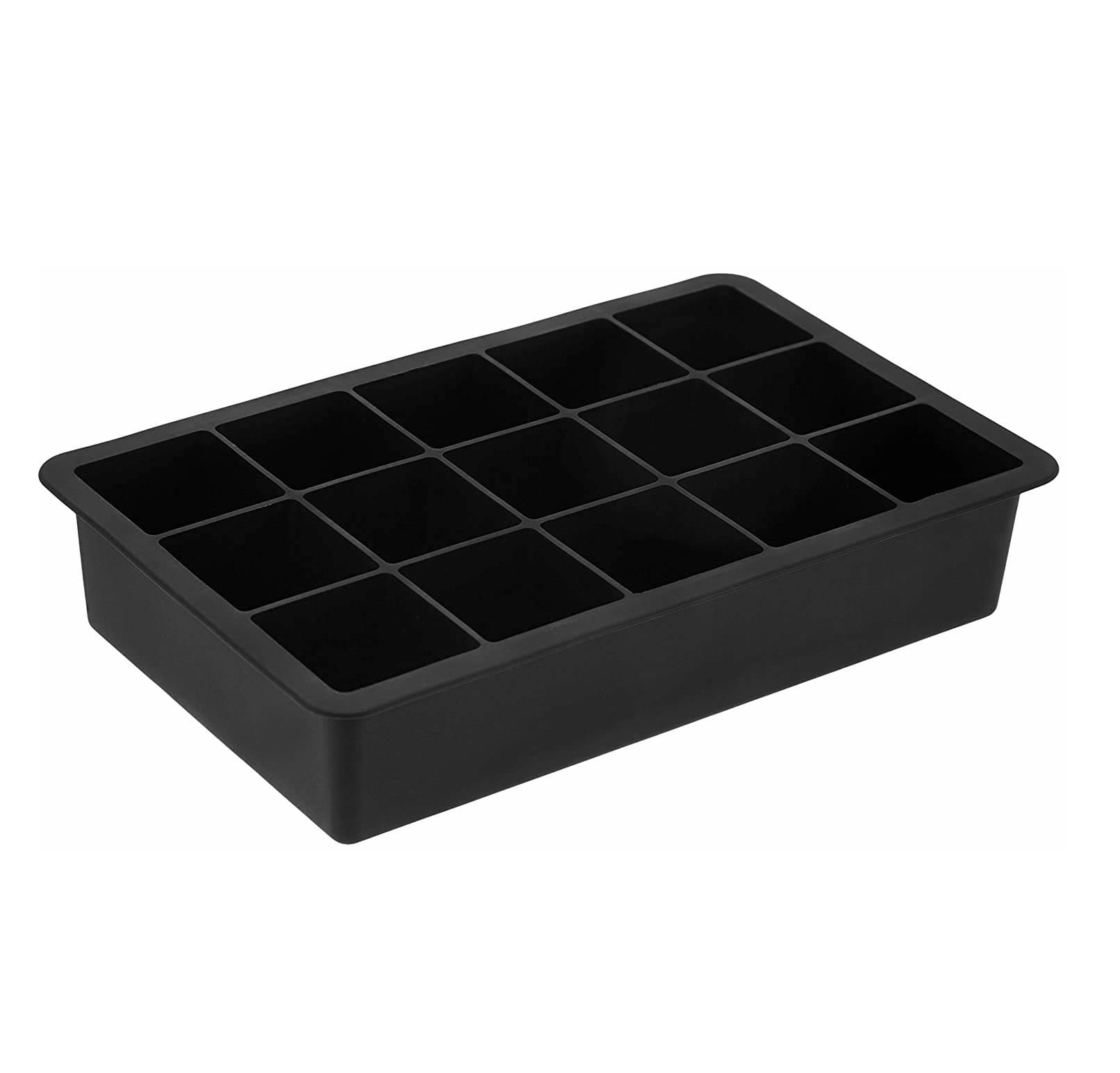     			CASSOWARY Silicone Ice Cube Trays Molds, 15 Cavities Ice Tray for Cocktail (Black) (1Pcs)