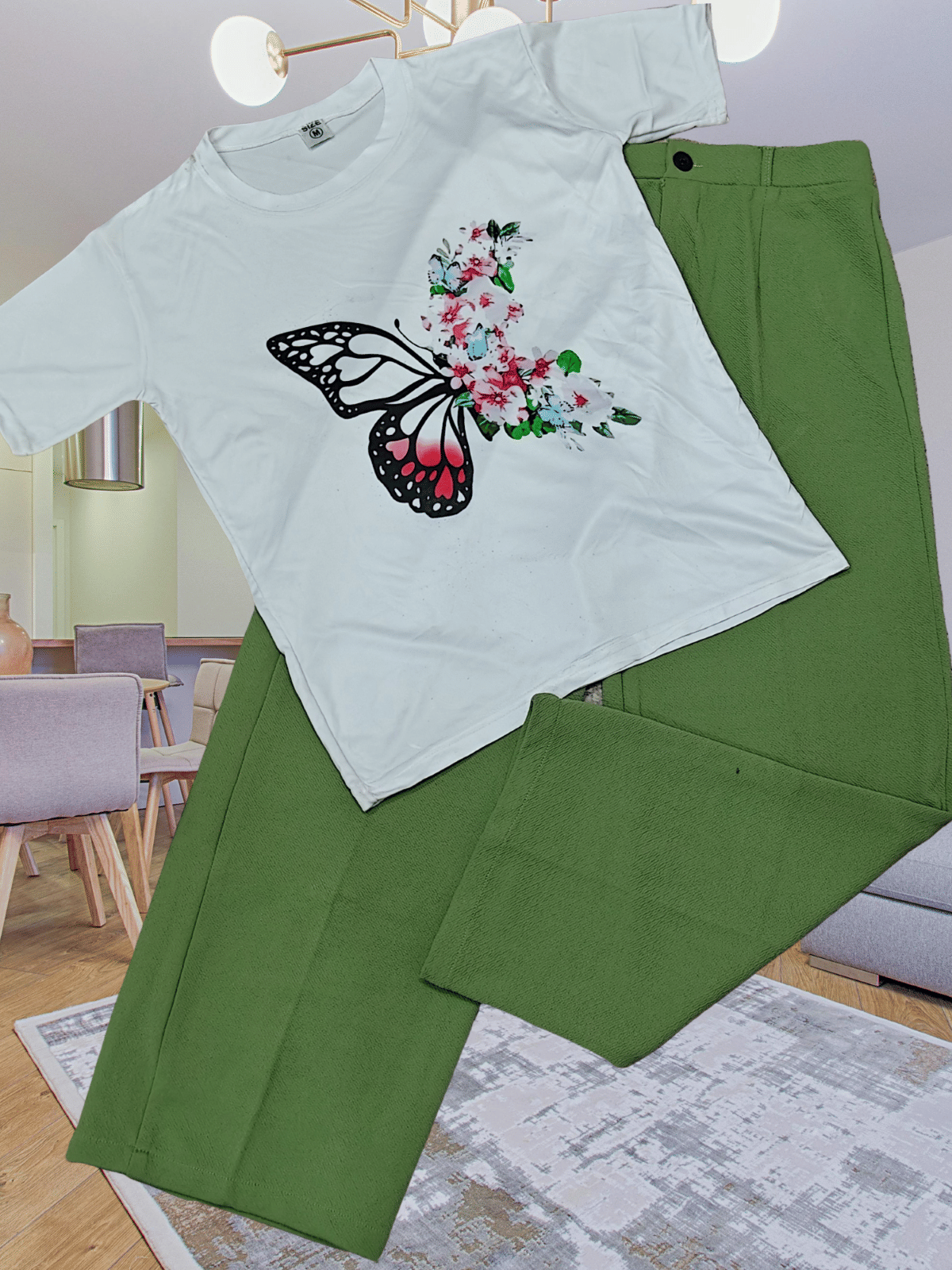     			Detly Women Printed T-Shirt With Trousers Co-Ord Set ( Multicolor )