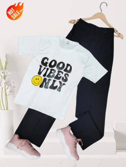     			Detly Women Printed T-Shirt With Trousers Co-Ord Set ( Pink )
