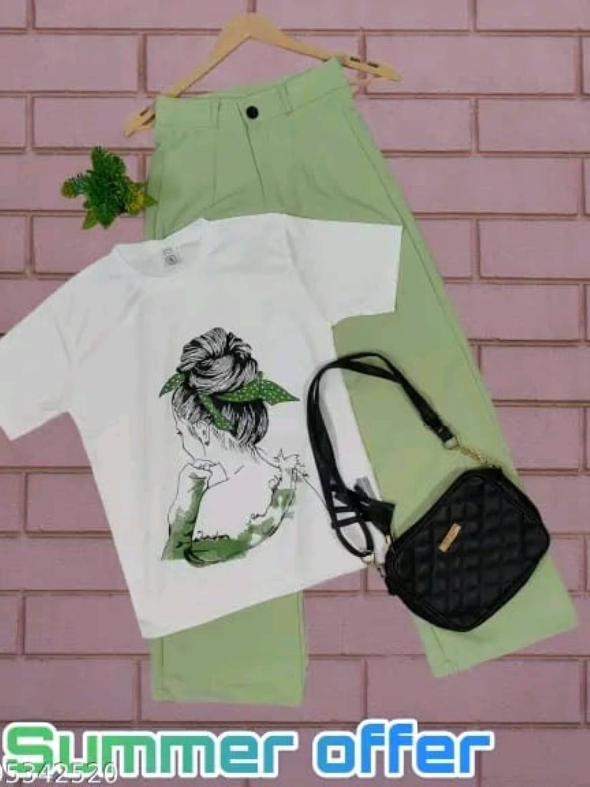     			Detly Women Printed T-Shirt With Trousers Co-Ord Set ( Pink )