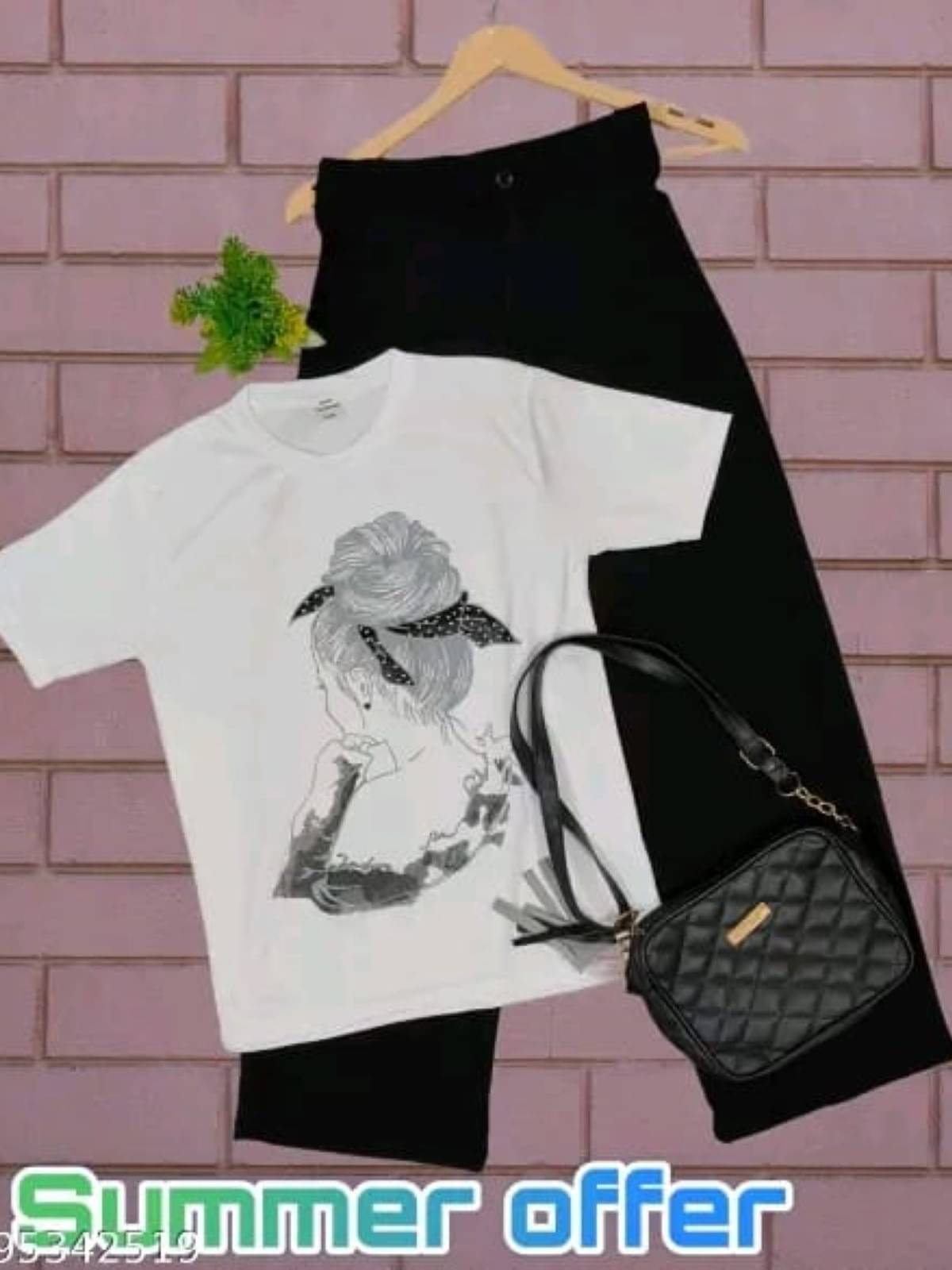     			Detly Women Printed T-Shirt With Trousers Co-Ord Set ( Pink )