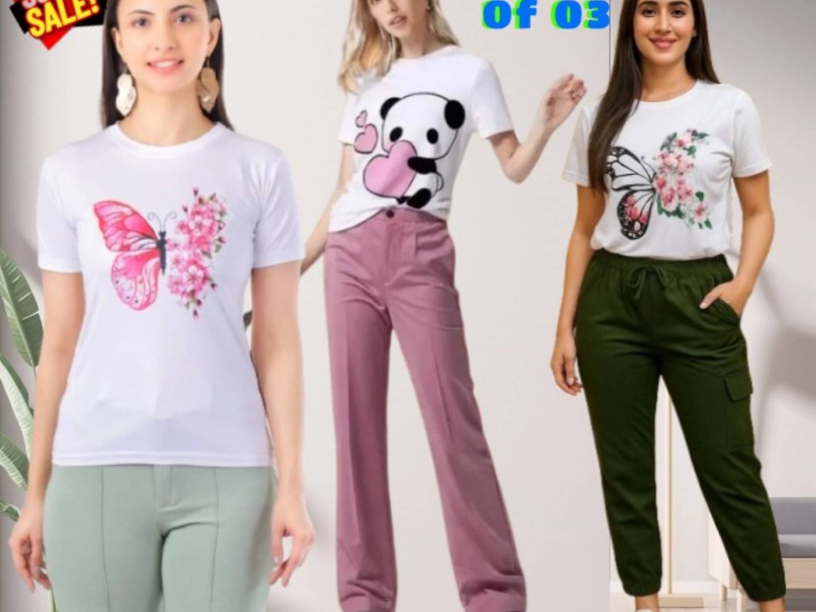     			Detly Women Printed T-Shirt With Trousers Co-Ord Set ( Pink )