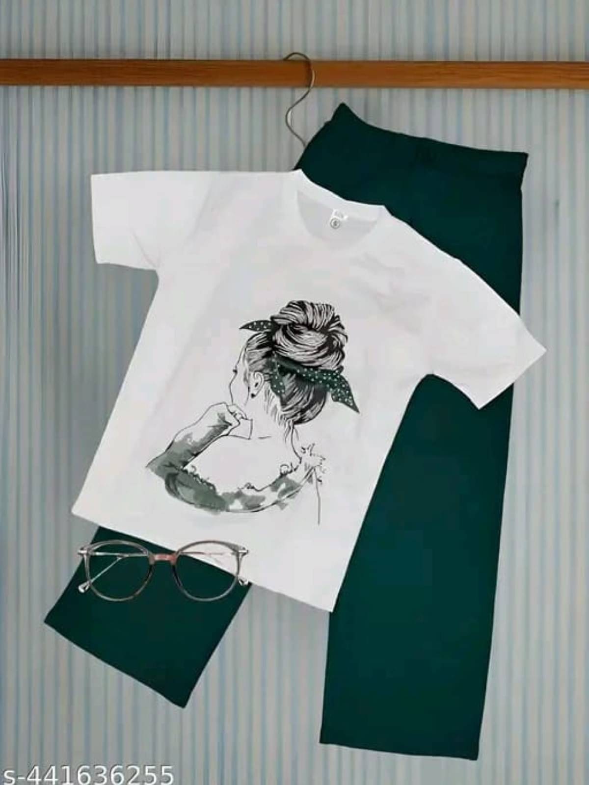     			Detly Women Printed T-Shirt With Trousers Co-Ord Set ( Pink )