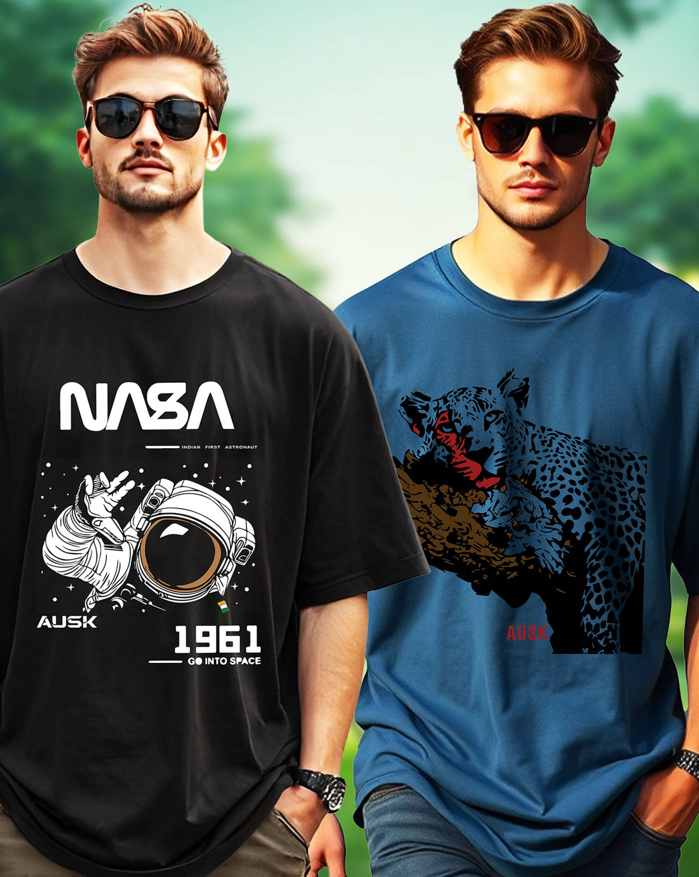 ENITOR Men Cotton Blend Oversized Fit Printed T-Shirt ( Black ) ENITOR Men Cotton Blend Oversized Fit Printed T-Shirt ( Black )