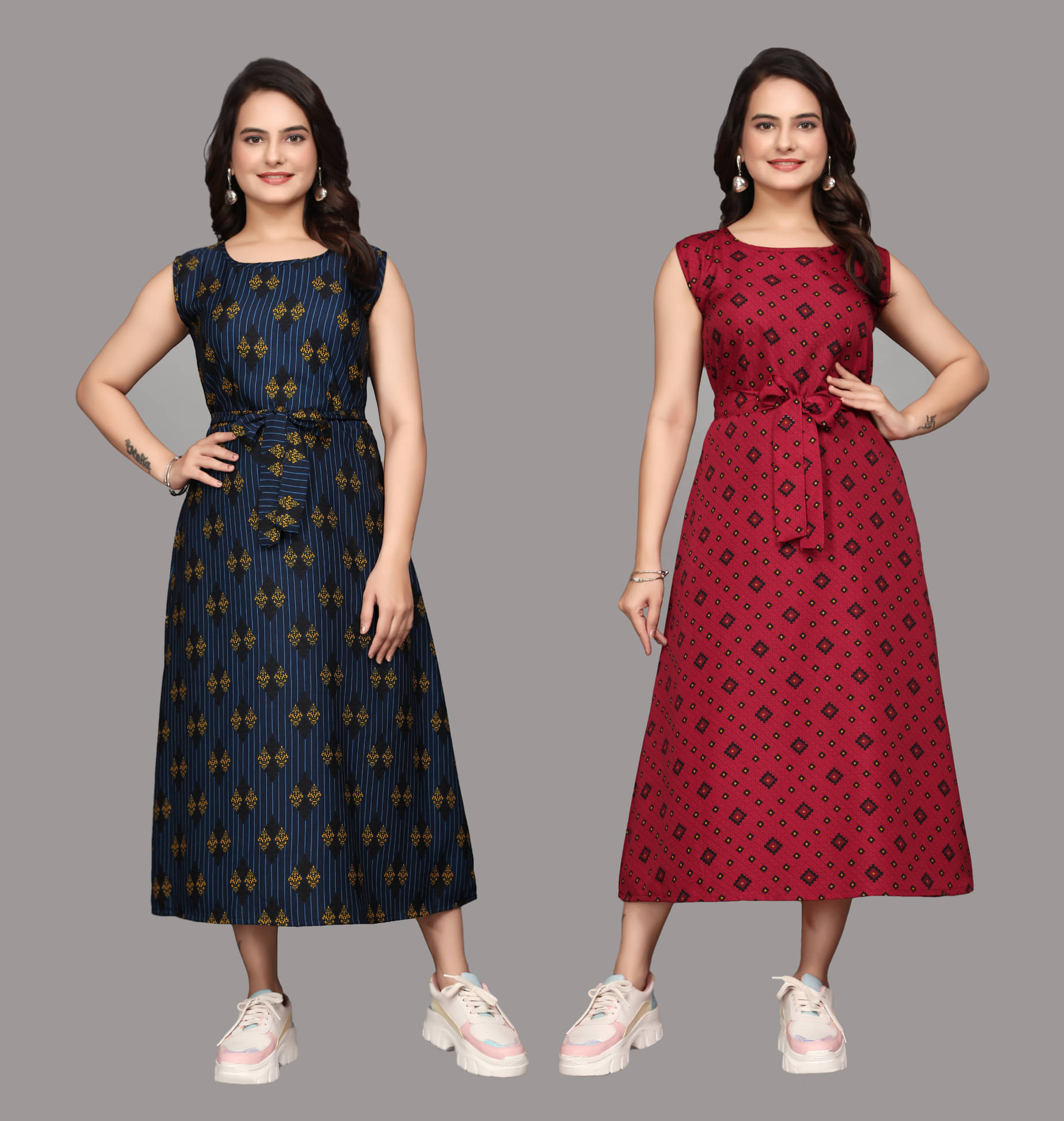 KALAVRITTA Women Crepe Printed Maxi ( Multicolor 2 )     			KALAVRITTA Women Crepe Printed Maxi ( Multicolor 2 )