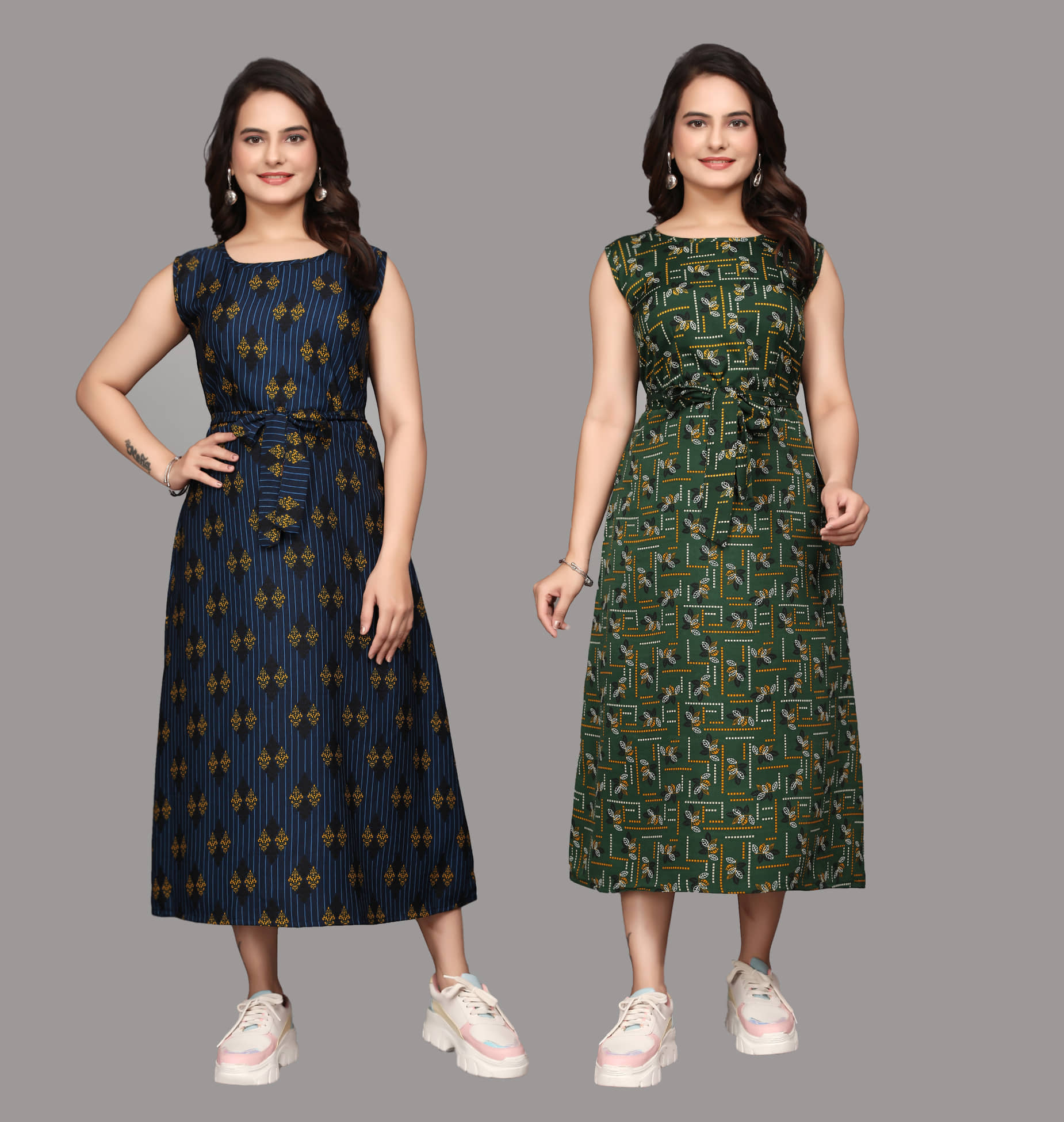 KALAVRITTA Women Crepe Printed Maxi ( Multicolor 6 )