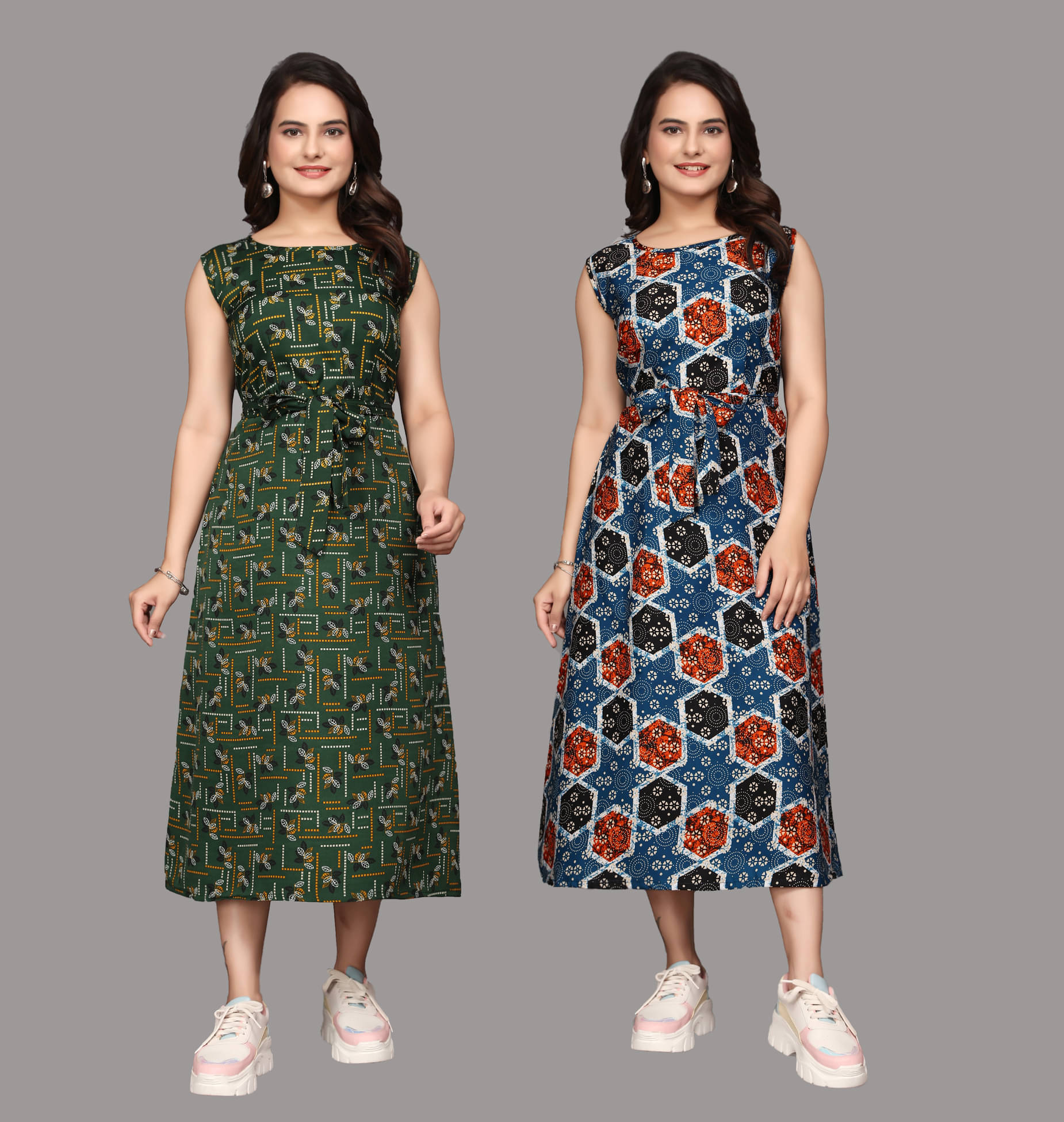 KALAVRITTA Women Crepe Solid Maxi ( Multicolor 9 ) KALAVRITTA Women Crepe Solid Maxi ( Multicolor 9 )