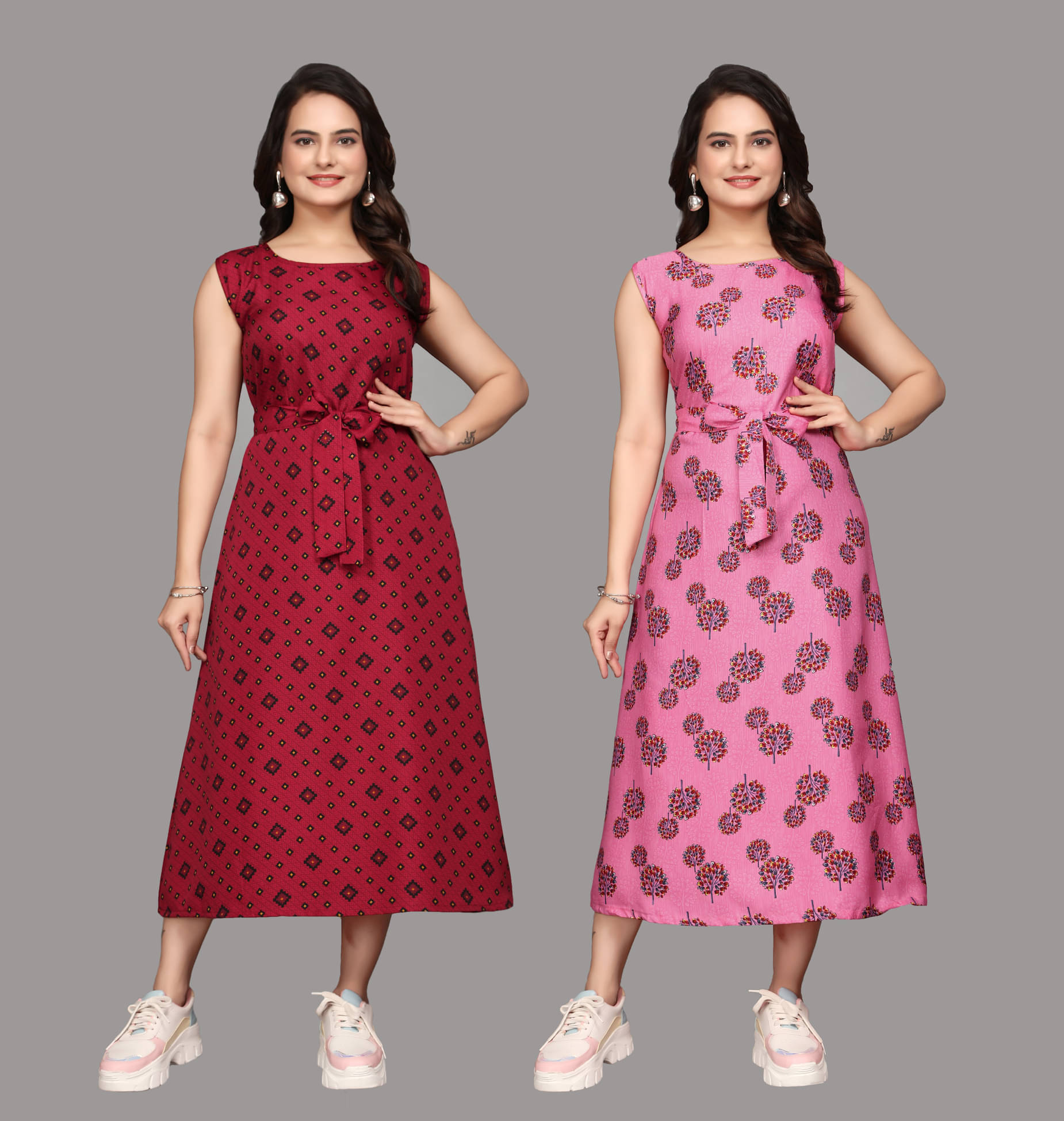     			KALAVRITTA Women Crepe Solid Maxi ( Multicolor 3 )