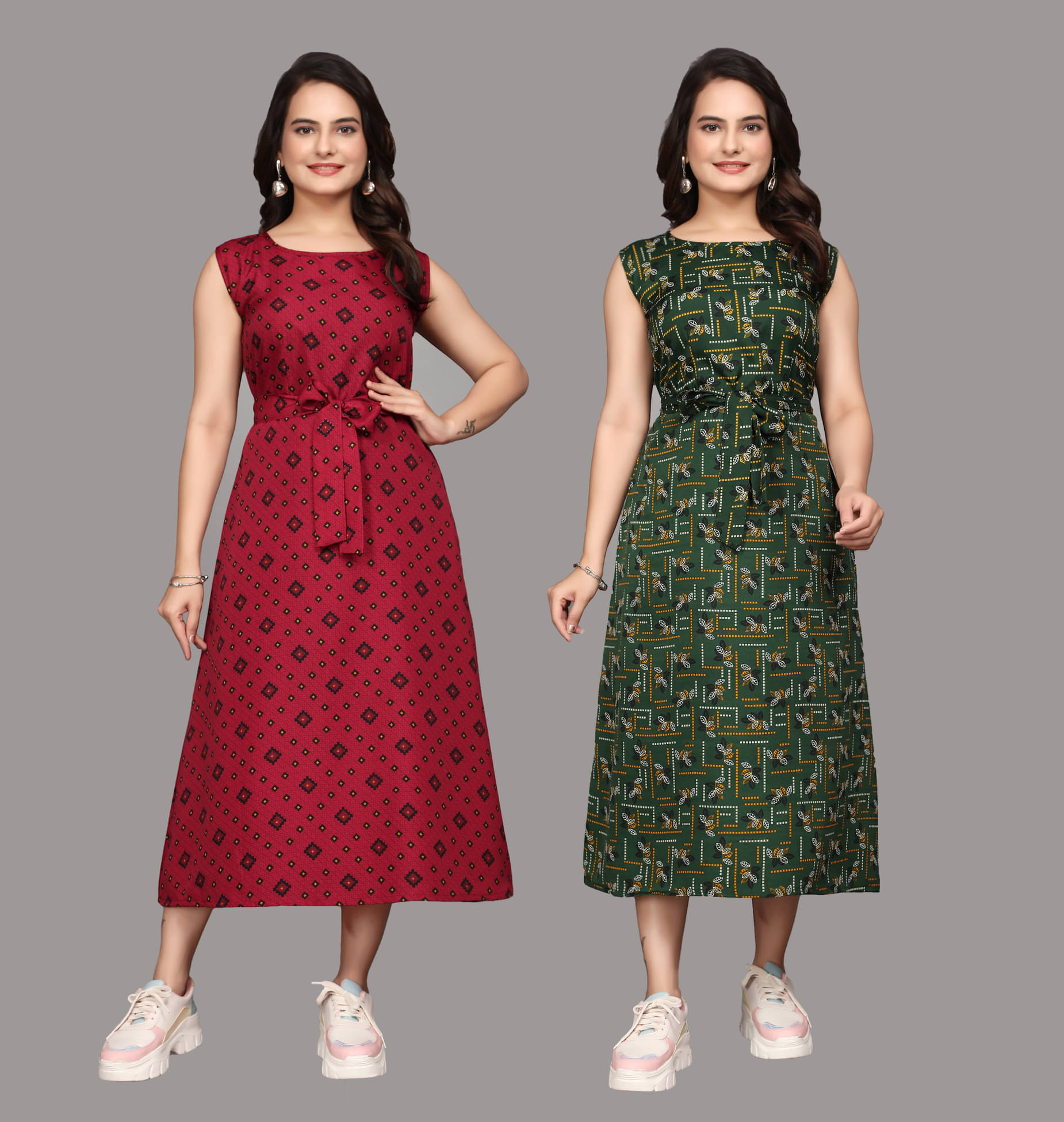 KALAVRITTA Women Crepe Solid Maxi ( Multicolor 6 ) KALAVRITTA Women Crepe Solid Maxi ( Multicolor 6 )