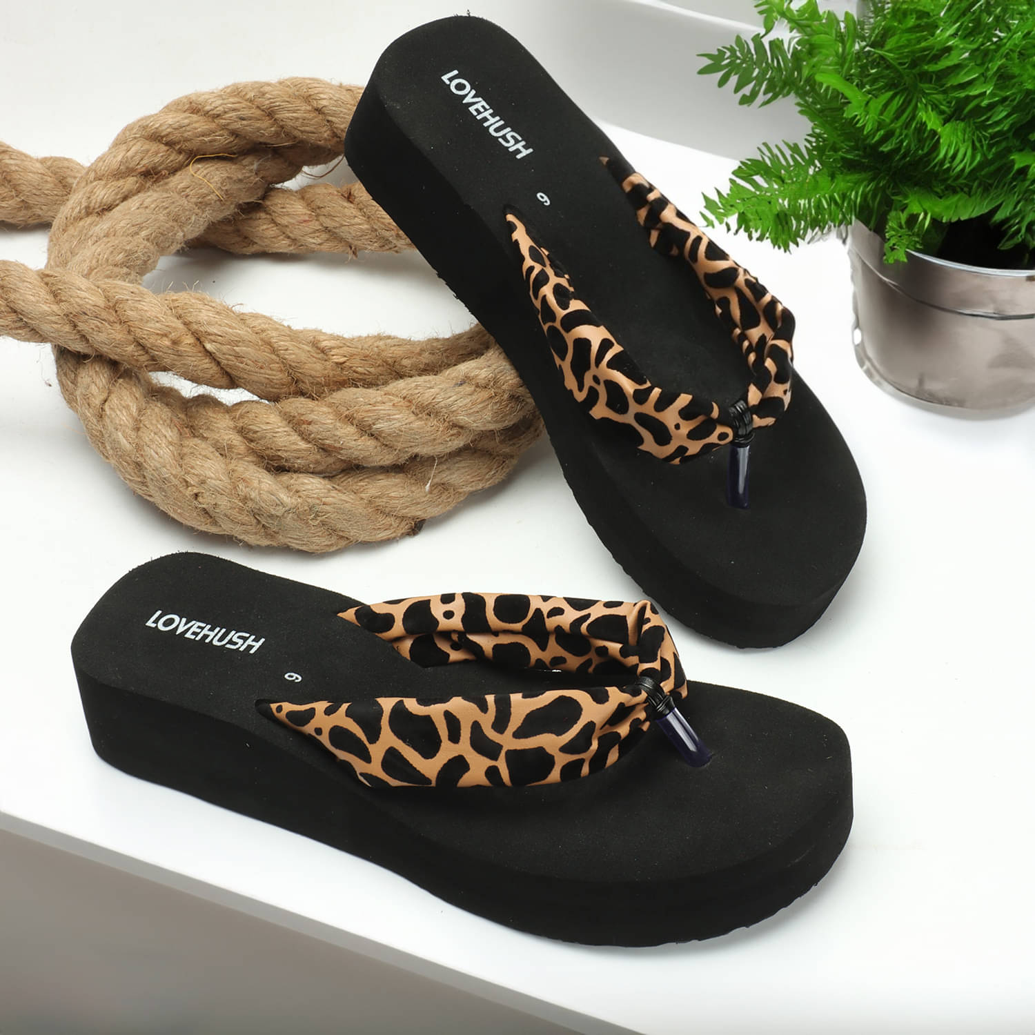     			LOVEHUSH Beige Women's Flip Flop