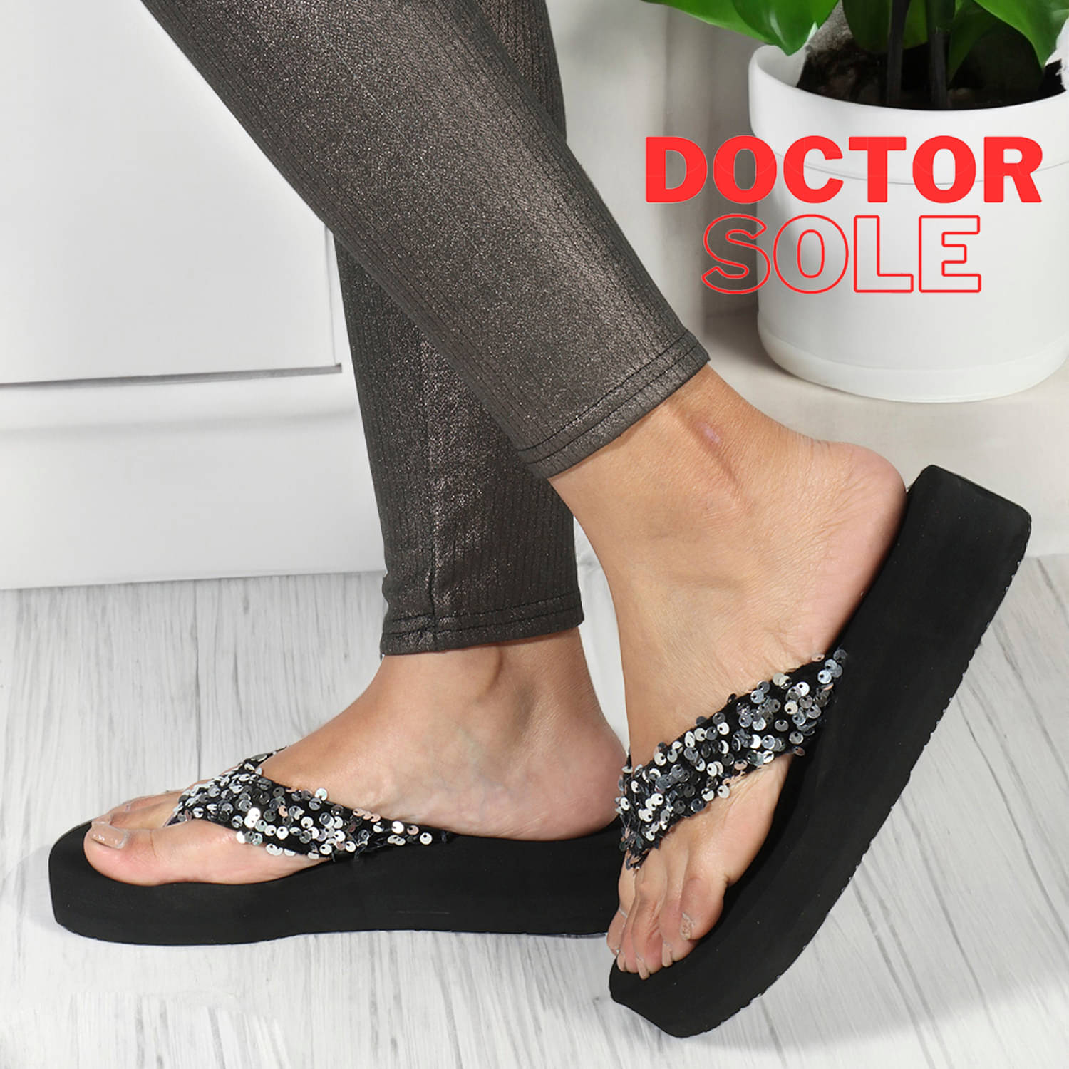     			LOVEHUSH Silver Women's Flip Flop