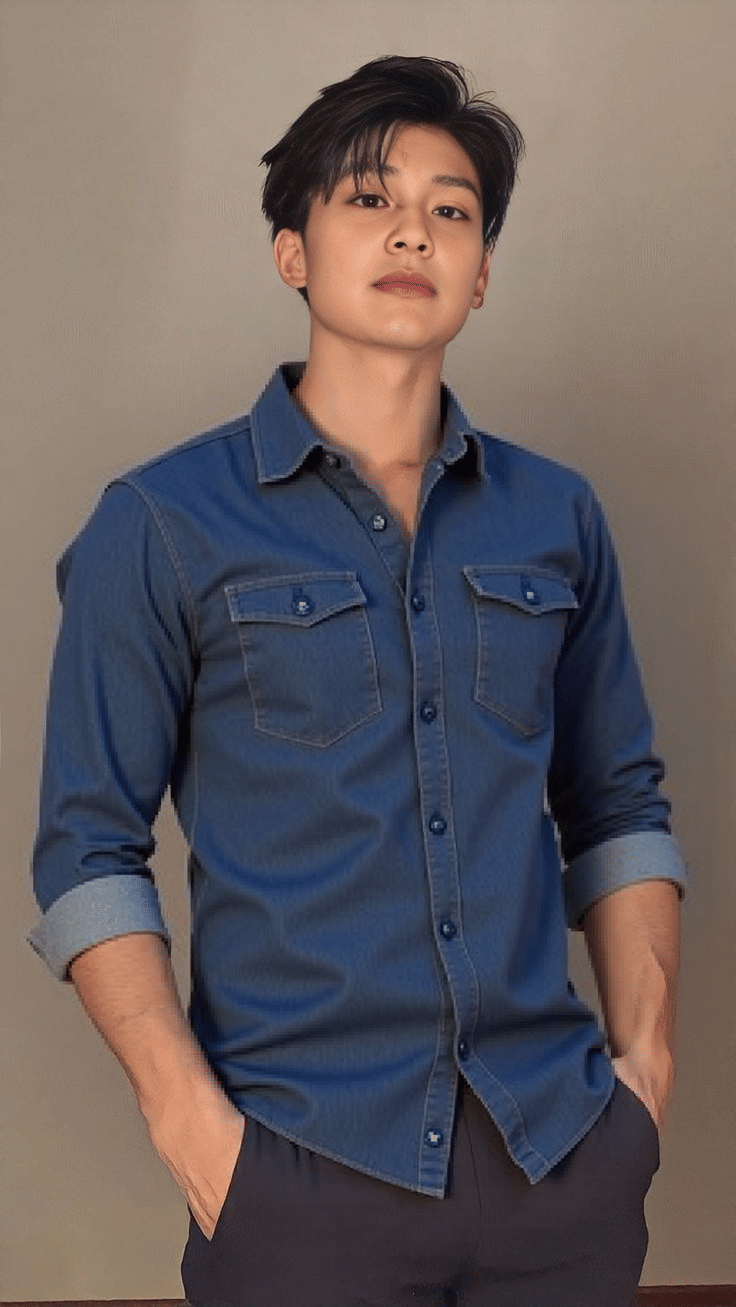MAYKR Denim Regular Fit Solids Full Sleeves Men's Casual Shirt - Navy ( Pack of 1 )     			MAYKR Denim Regular Fit Solids Full Sleeves Men's Casual Shirt - Navy ( Pack of 1 )