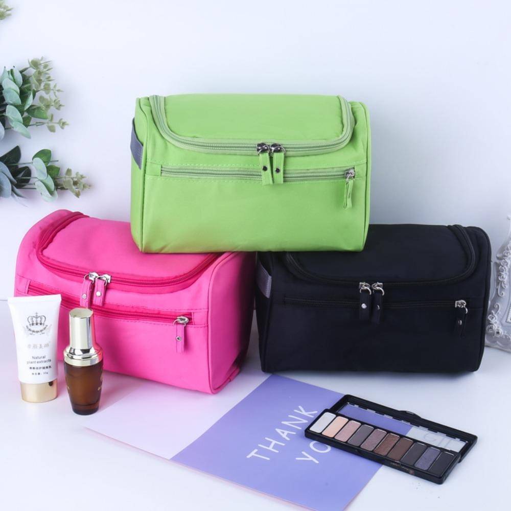     			PACK OF 3 | Cosmetic Makeup Organizer Toiletry Bag for Women & Men -PINK, BLACK, PARROT