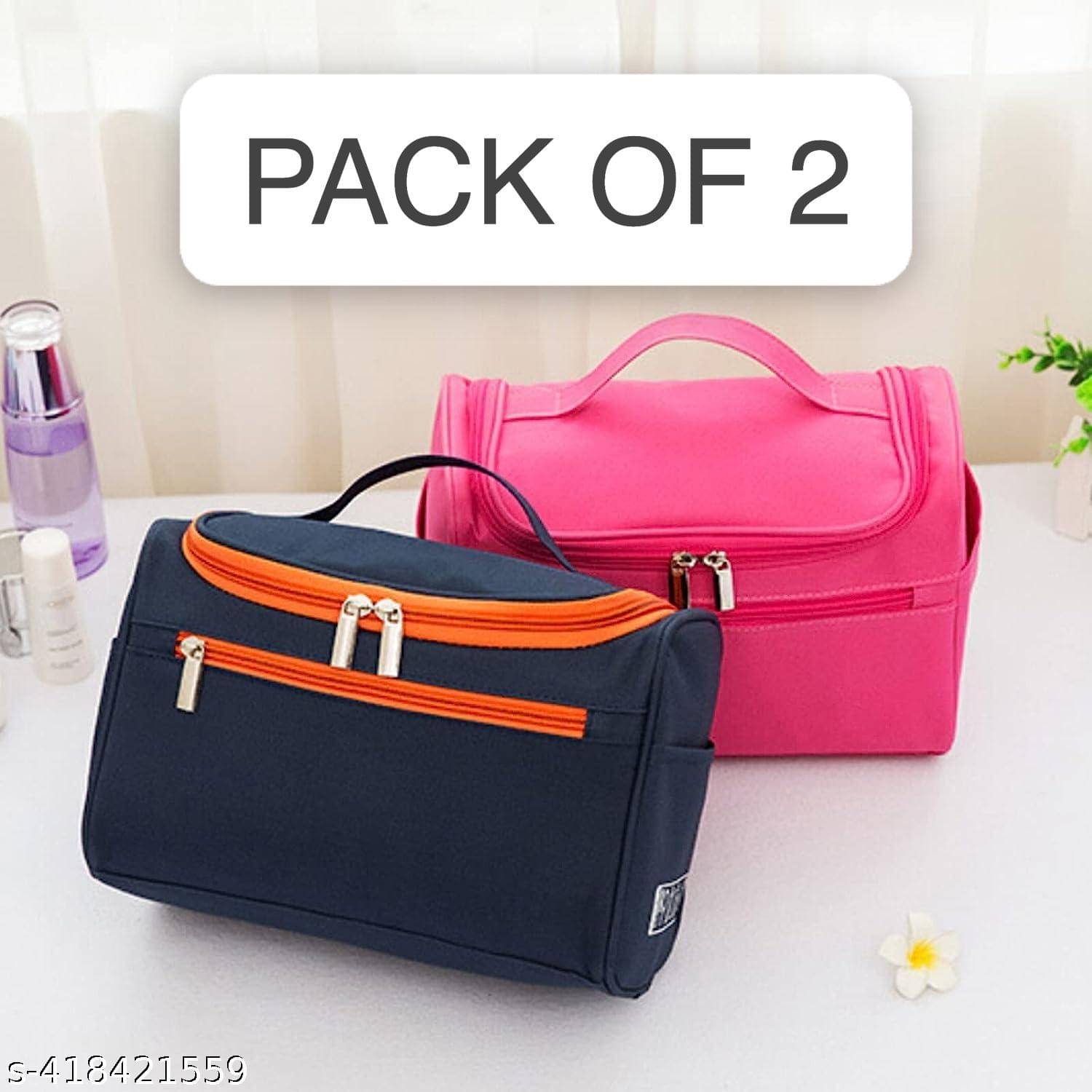     			Pack of 2 | Makeup Pouch | Waterproof Cosmetic Pouch | Jewellery Utility Pouch | Toiletry Pouch for Girls | Travel Makeup Pouch for Girls | Storage Makeup Bag