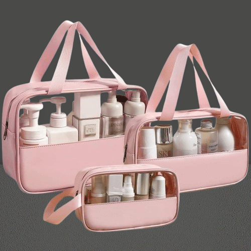     			Pack of 3 | Wash bag | Makeup Travel Pouch, Cosmetic Bag, Travel kit Pouch for Toiletries, Brushes and Cosmetics